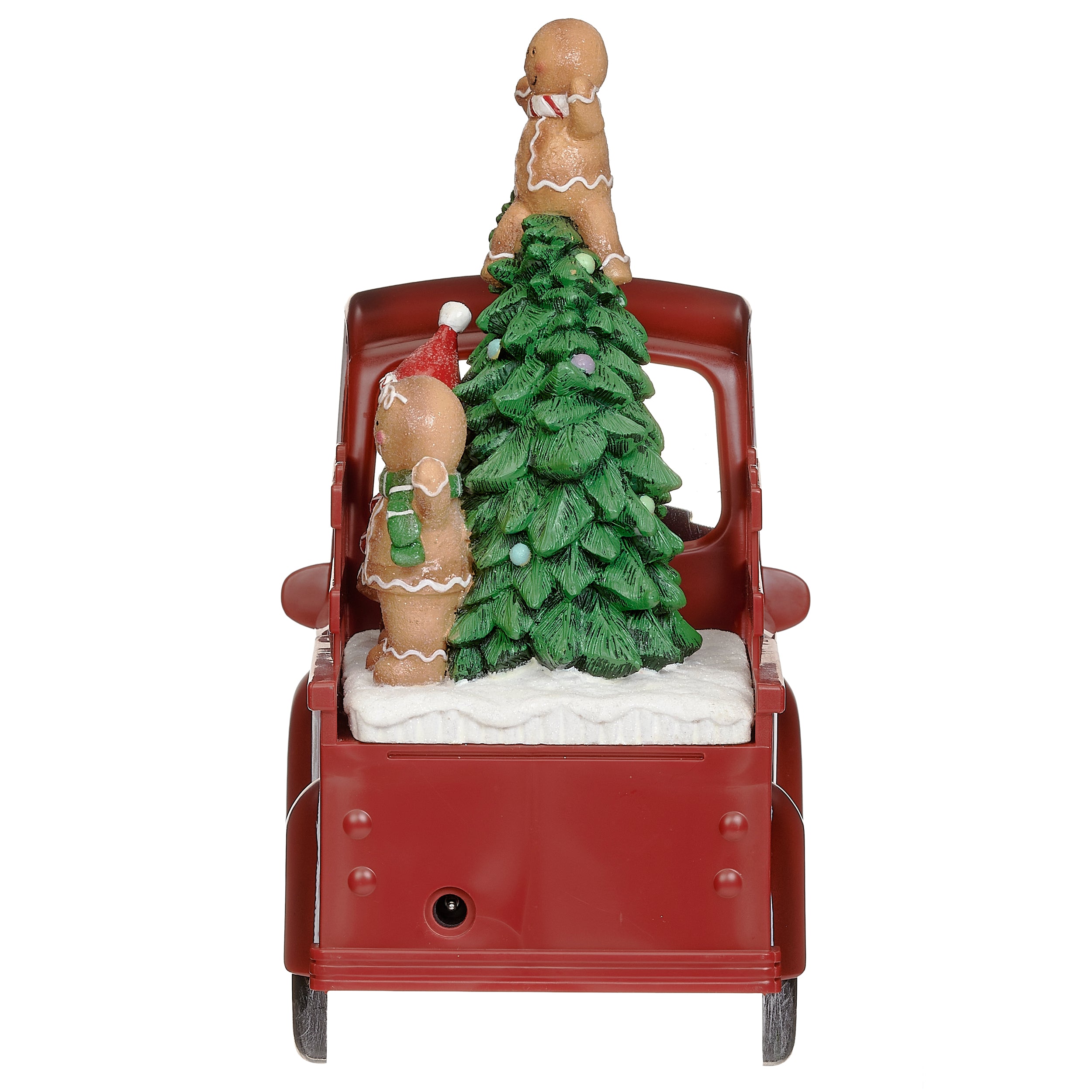 Lighted Swirl Santa & Gingerbread Truck