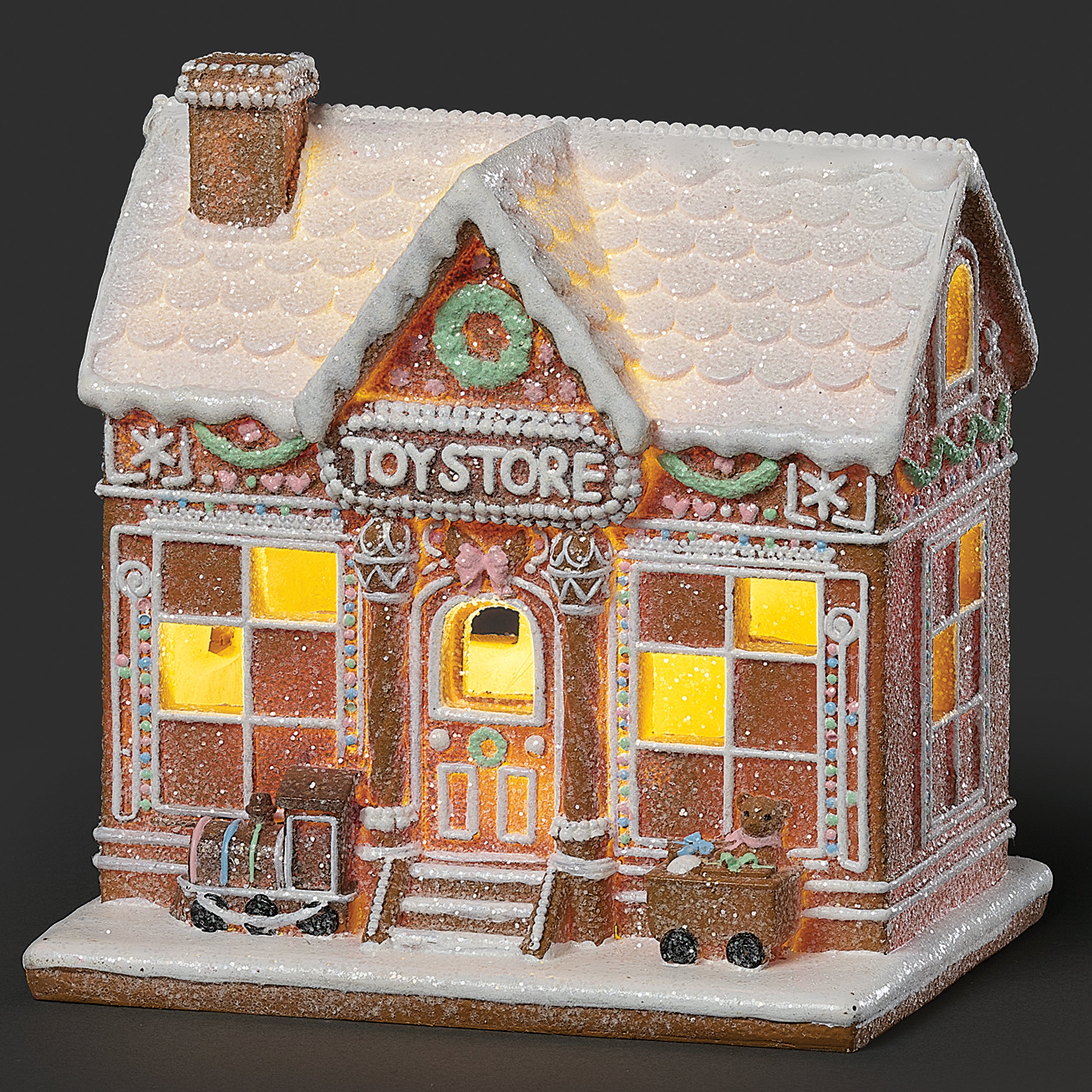 Lighted Gingerbread Toy Store