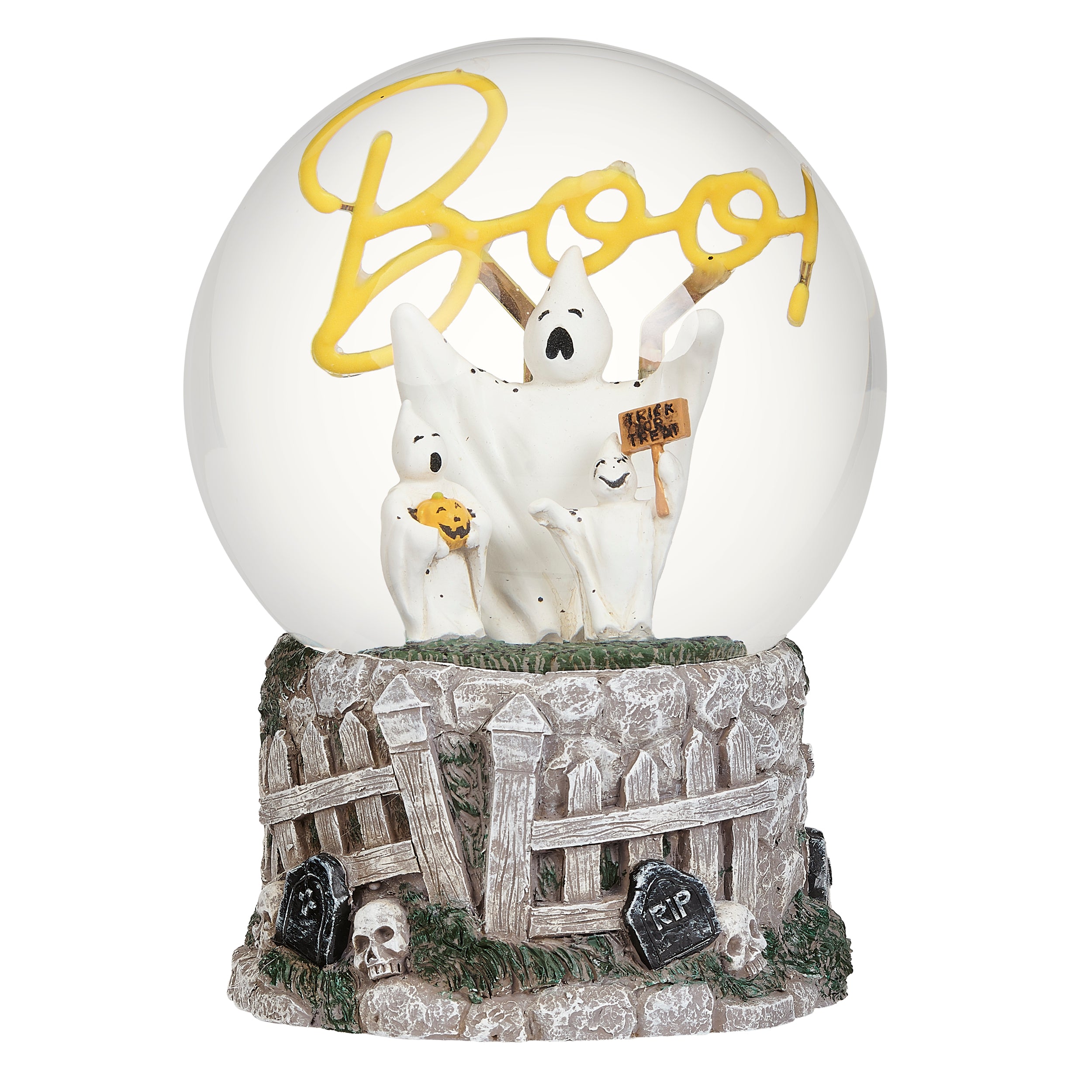 Glitterdome Lighted Waterglobe with Ghost & Boo Light