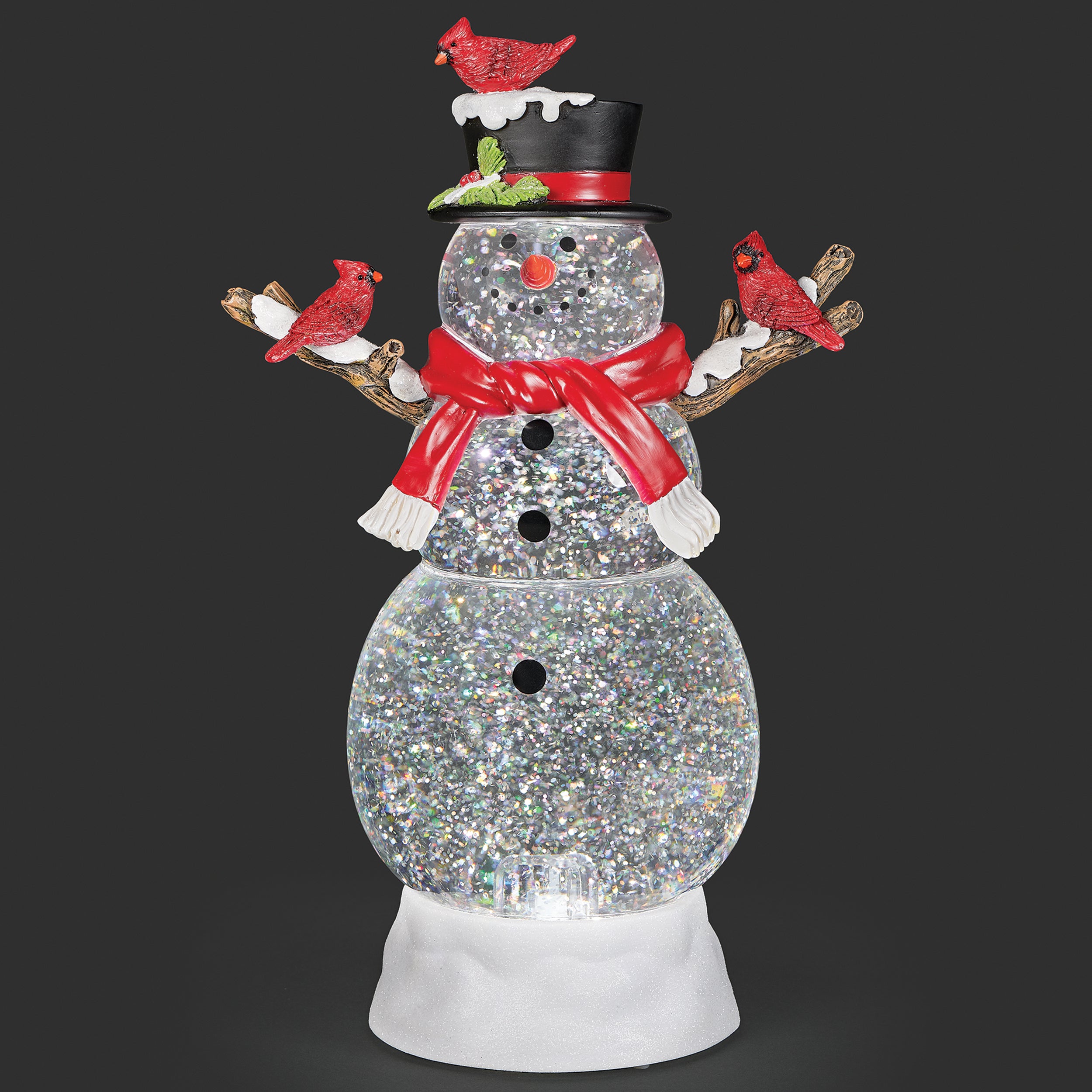 Confetti Lites Lighted Swirl Snowman with Cardinals