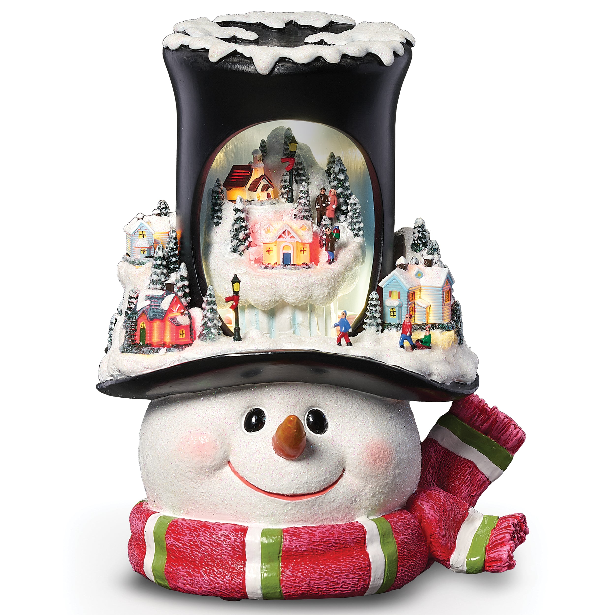 Amusements Lighted Musical Snowman with Rotating Village Top Hat
