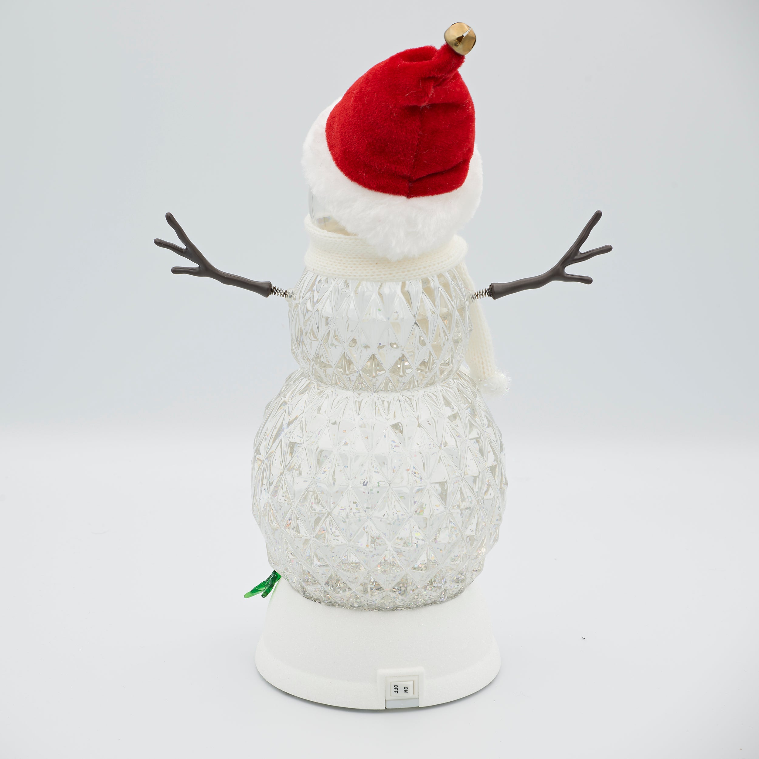 Confetti Lites Lighted Swirl Faceted Snowman with Santa Hat