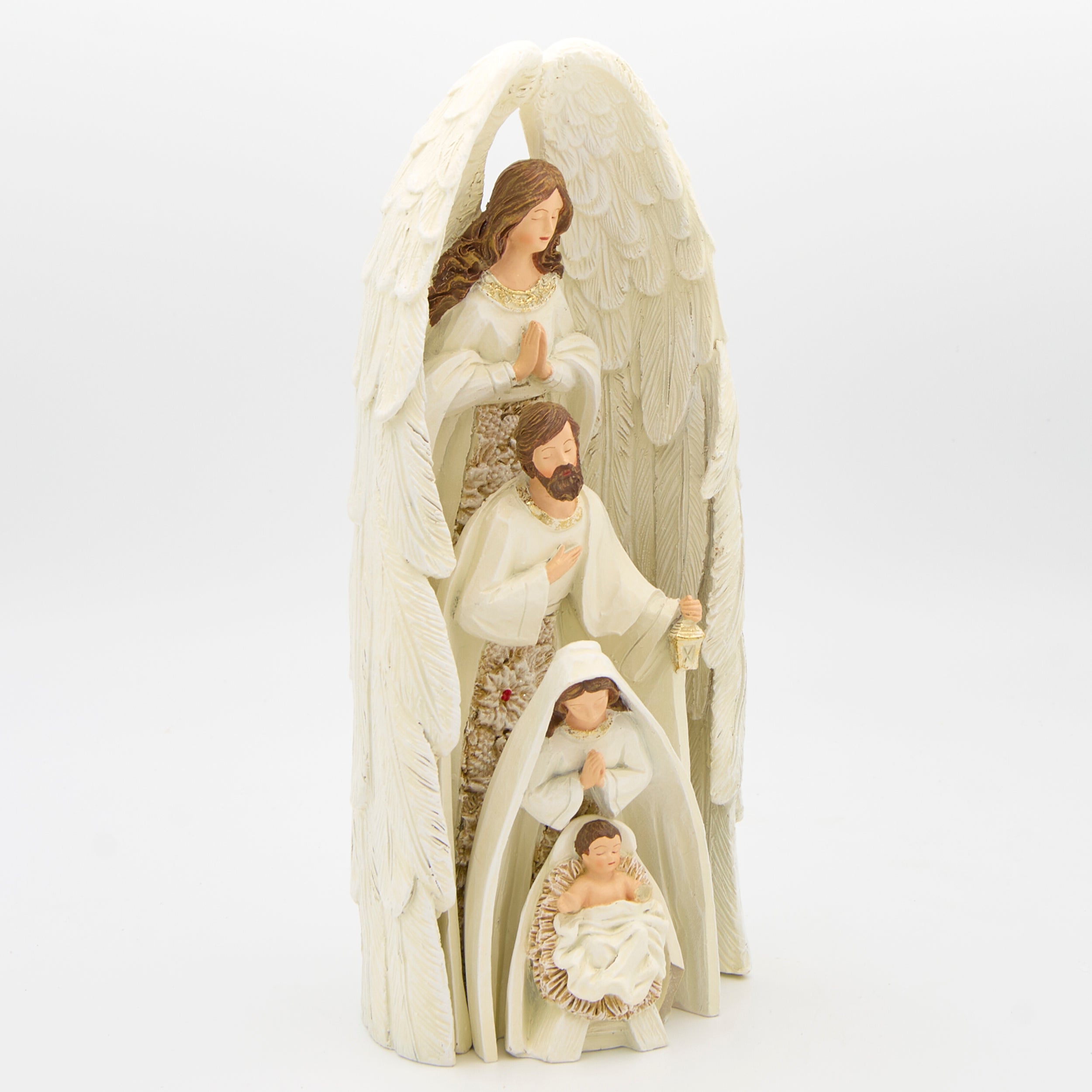Nesting Nativity with Poinsettia Accents Set