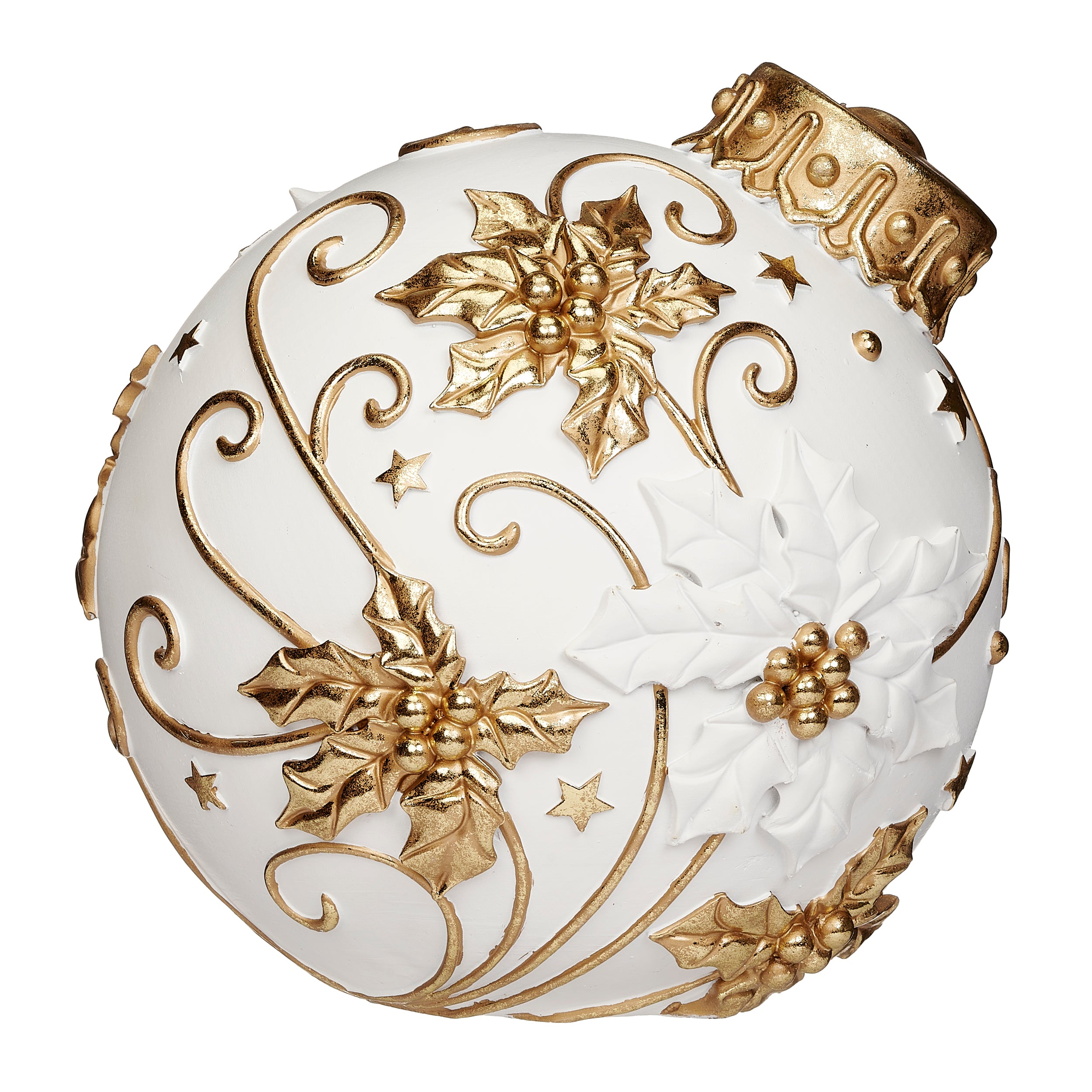 Snowy Village Lighted Ornament with Cardinal Pair