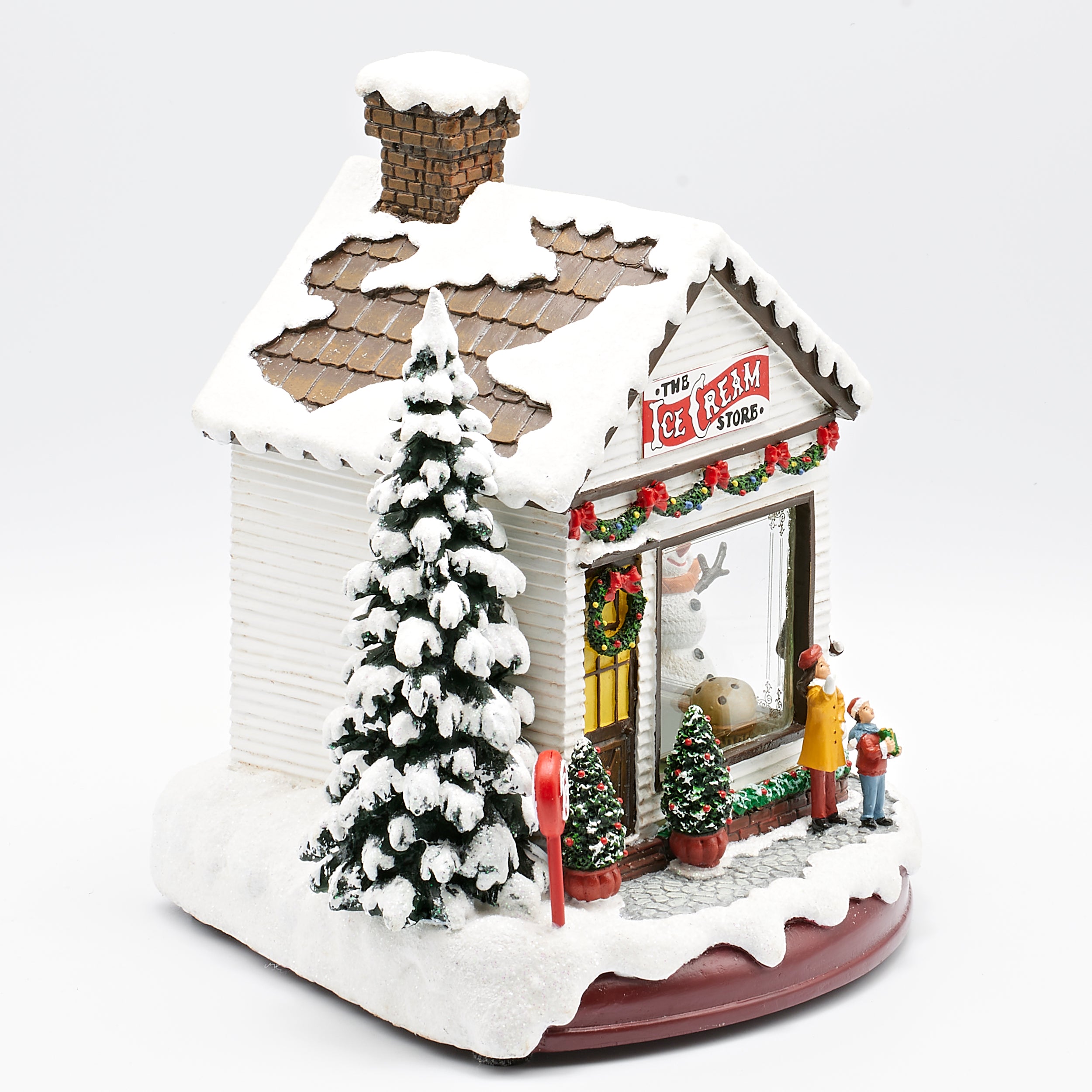 Amusements Lighted Musical Ice Cream Shop with Santa Rotating Inside