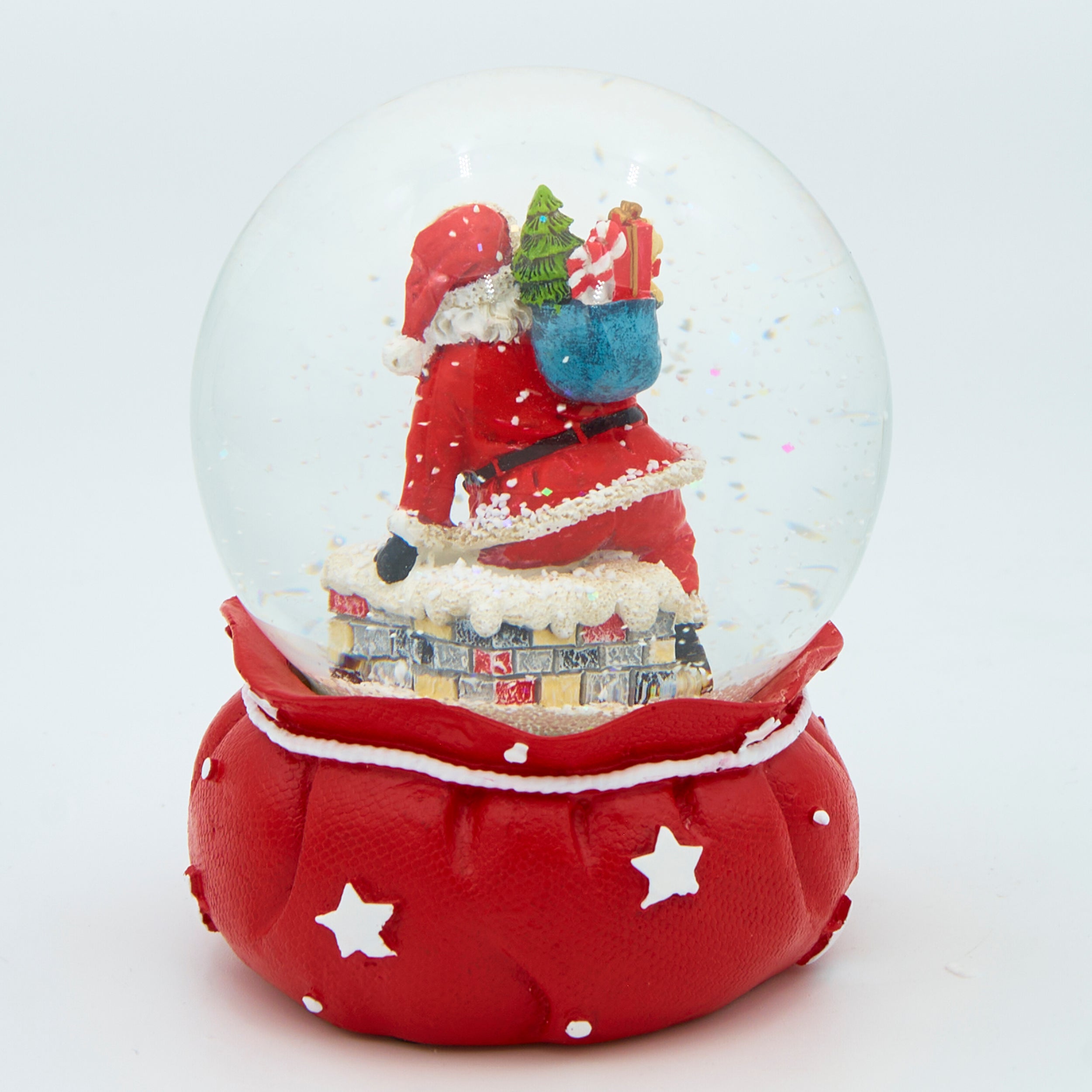 Glitterdome Santa in Gift Bag Base