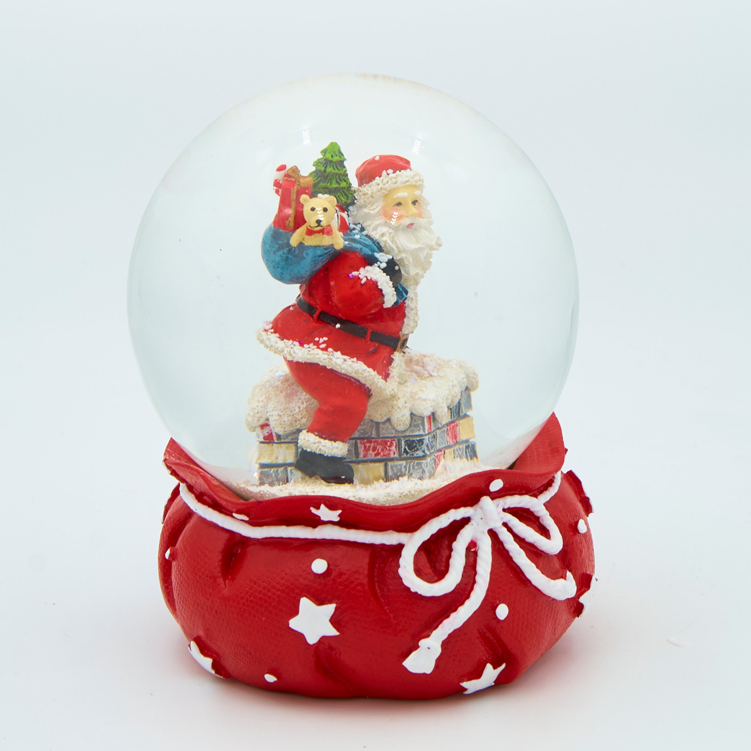 Glitterdome Santa in Gift Bag Base