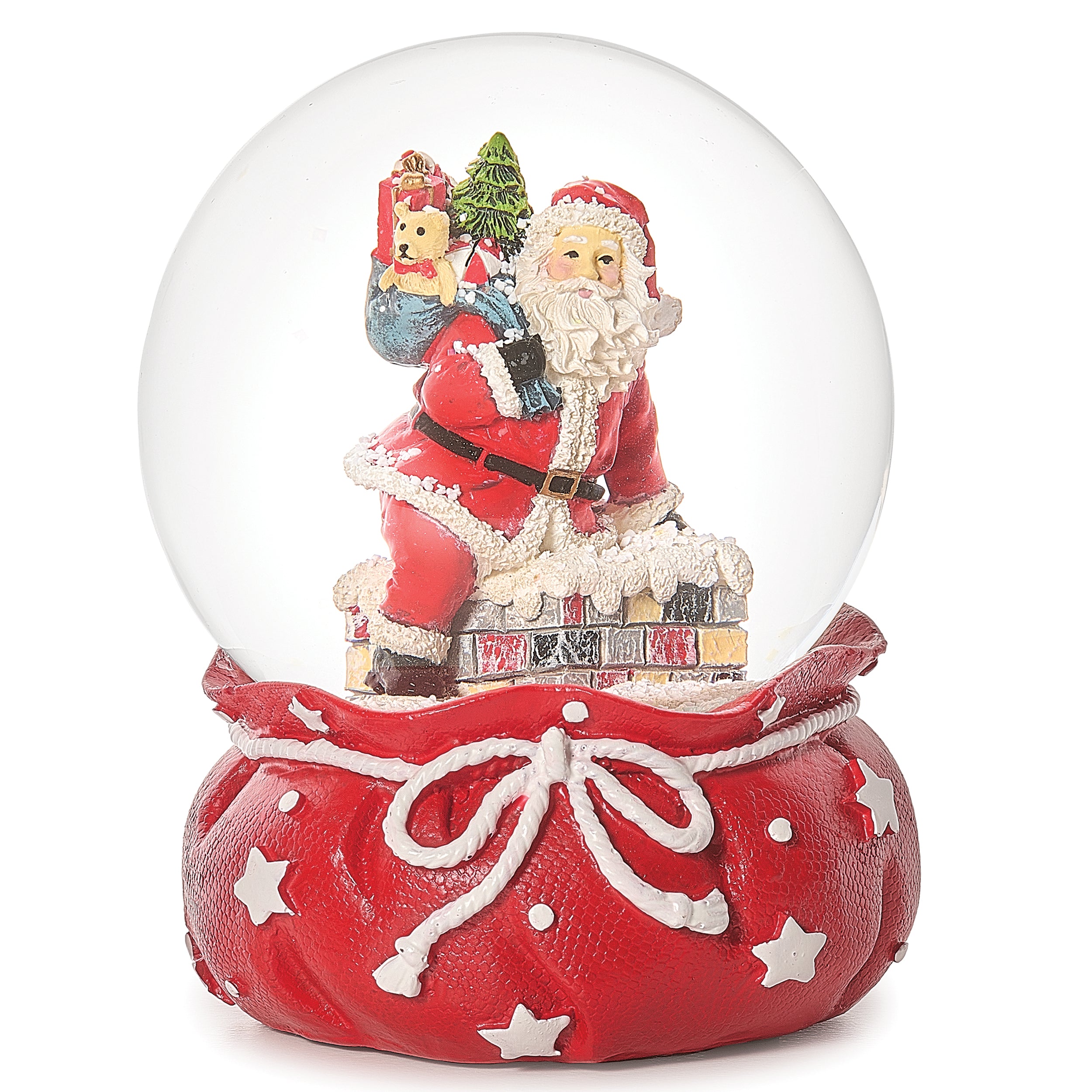 Glitterdome Santa in Gift Bag Base