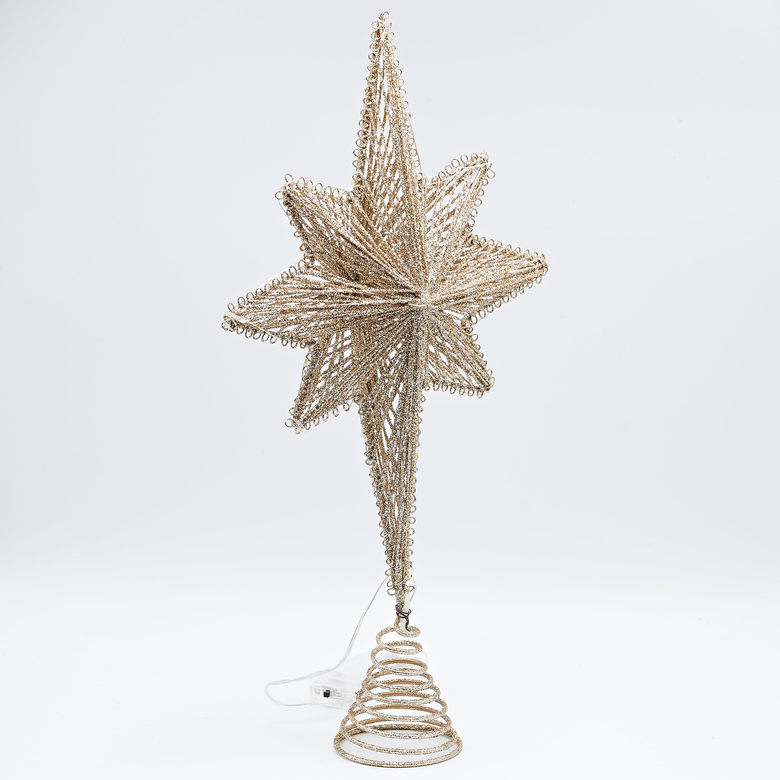 Lighted Gold Glitter Star Treetopper