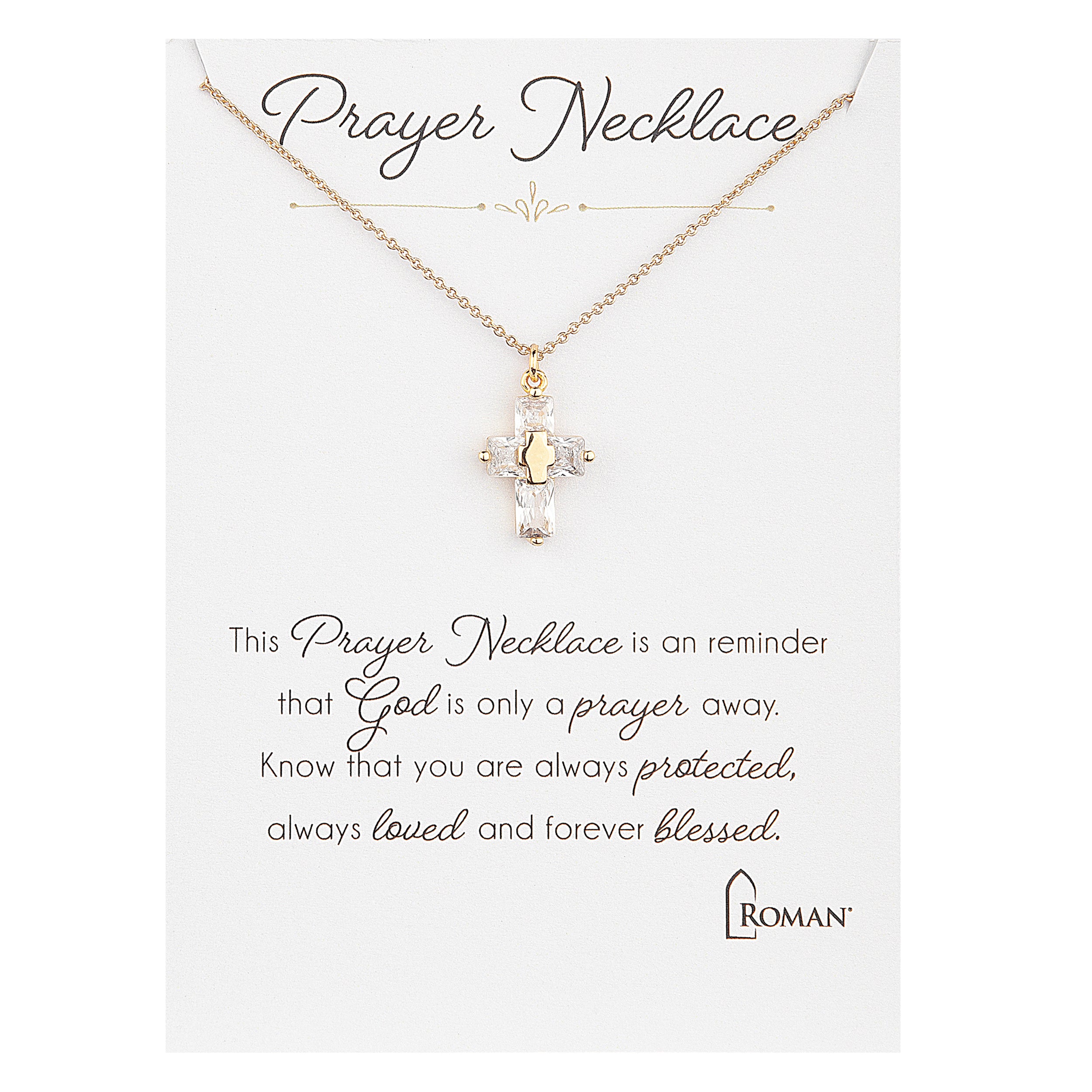 Crystal Cross Prayer Necklace