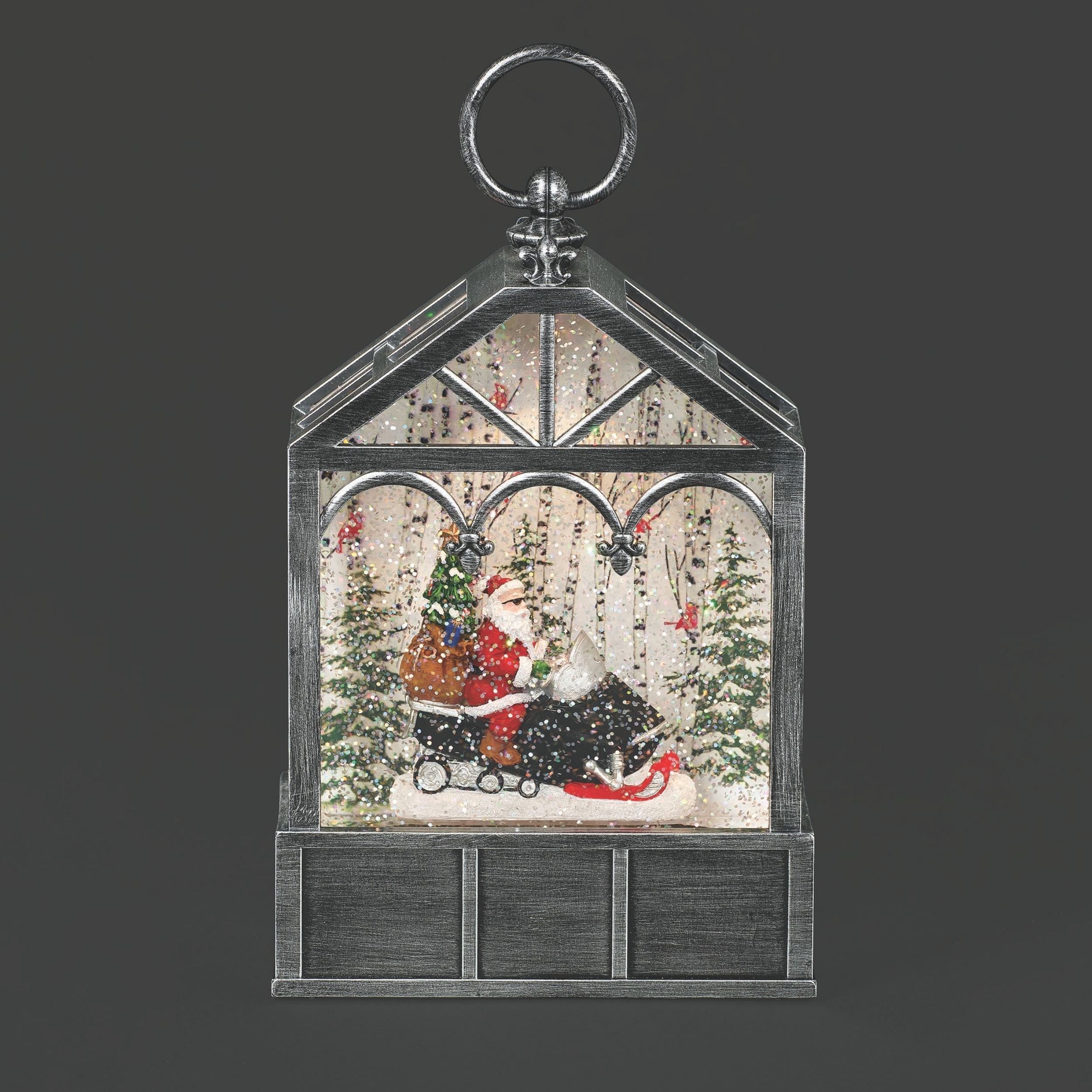 Confetti Lites Lighted Swirl Santa Mobile Lantern