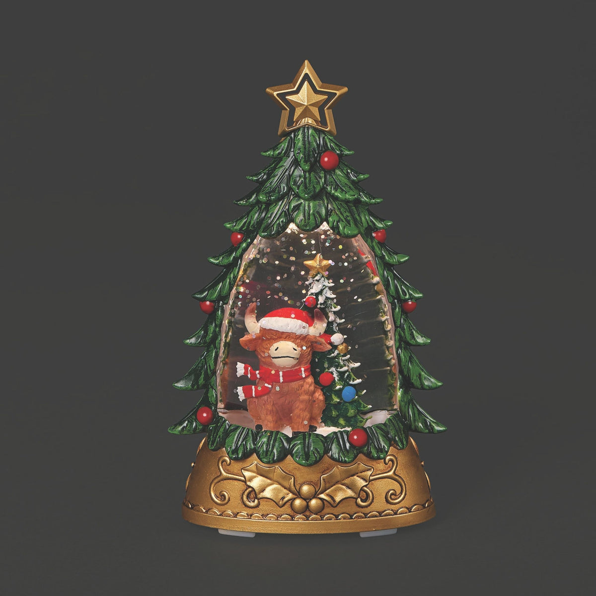 Lighted Highland Cow Tree - Shimmering Merry Lites