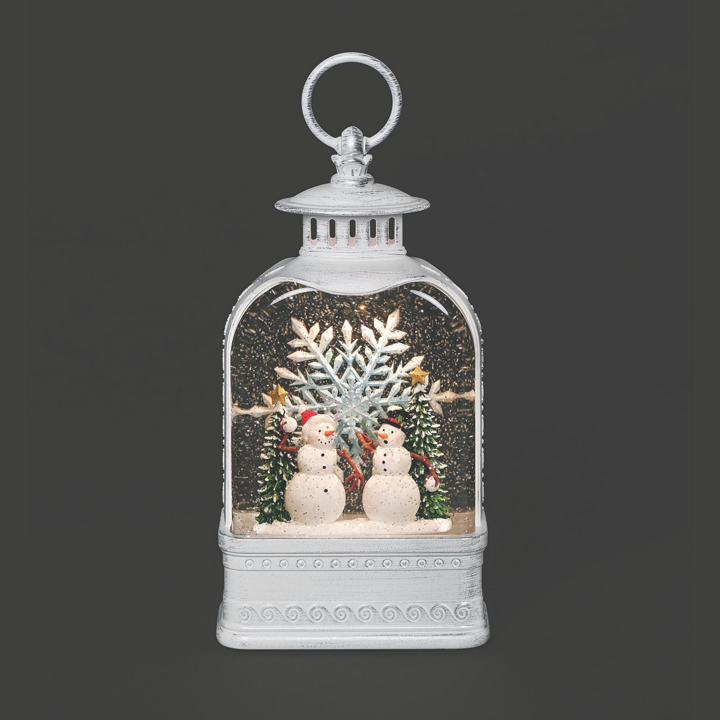 Confetti Lites Lighted Swirl Snowmen Snowball Fight Lantern