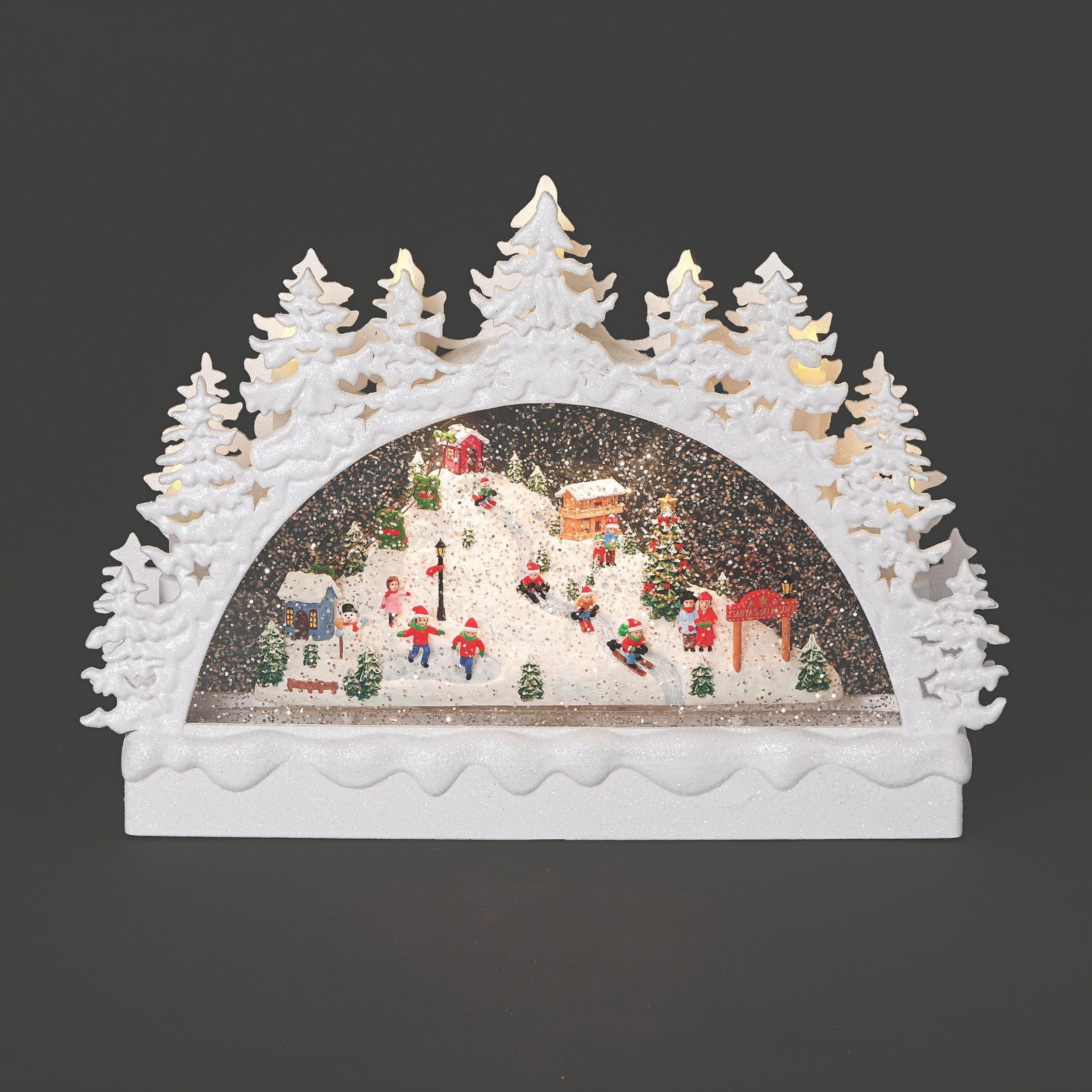 Confetti Lites Lighted Swirl Winter Ski Resort Arch