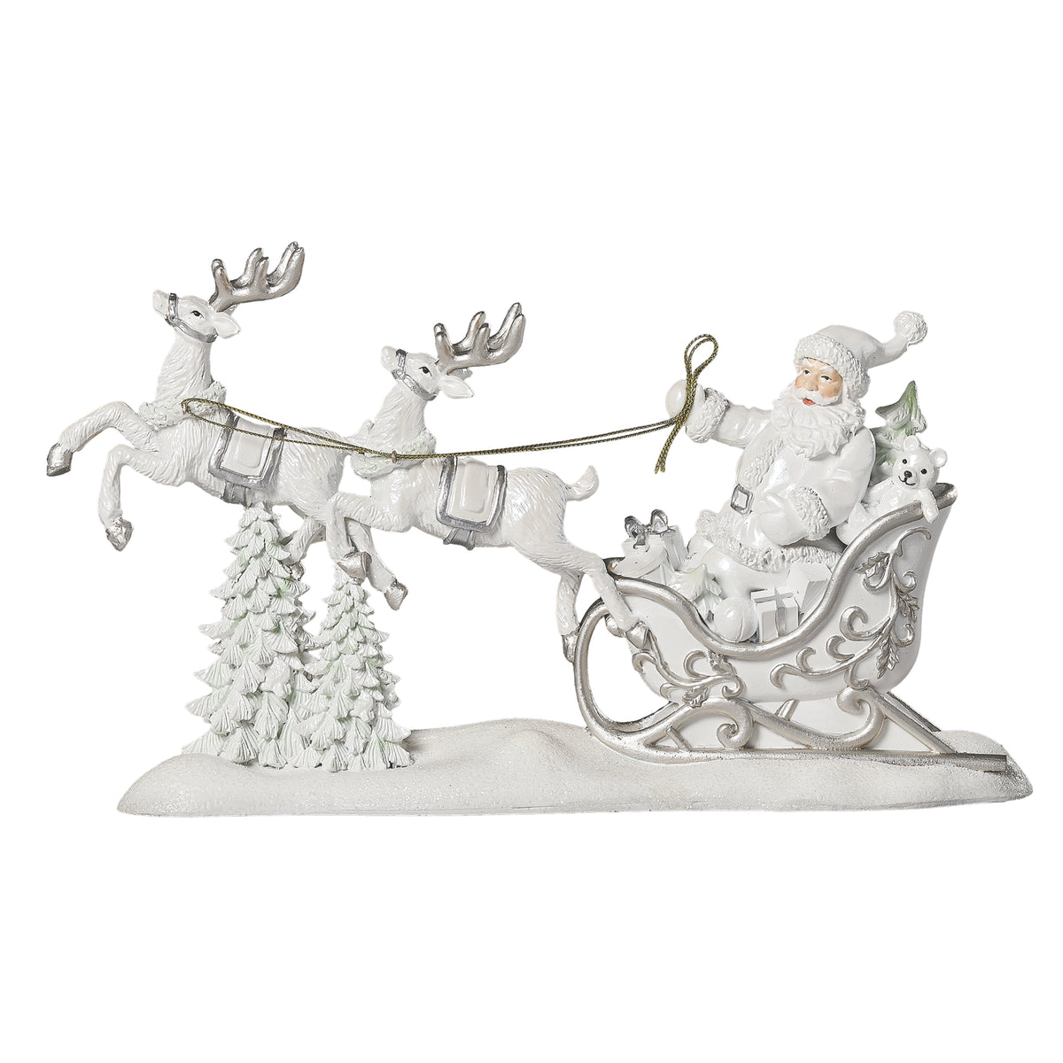 Pearlized Santa Sleigh & Reindeer