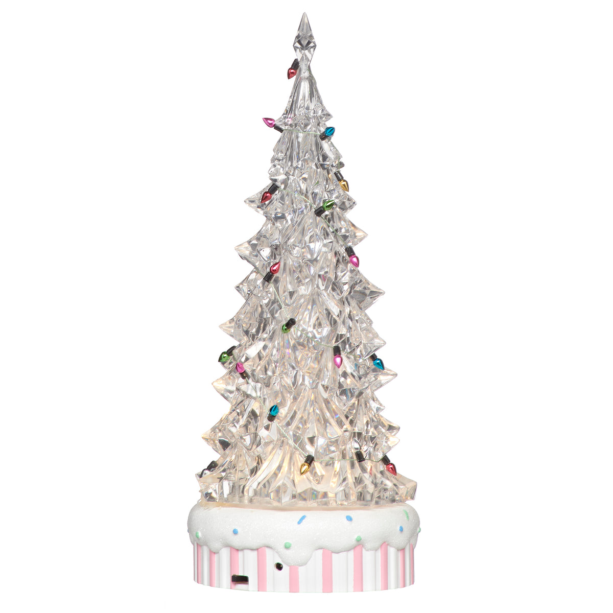 Gingerbread Lighted Rotating Tree with Cupcake Base
