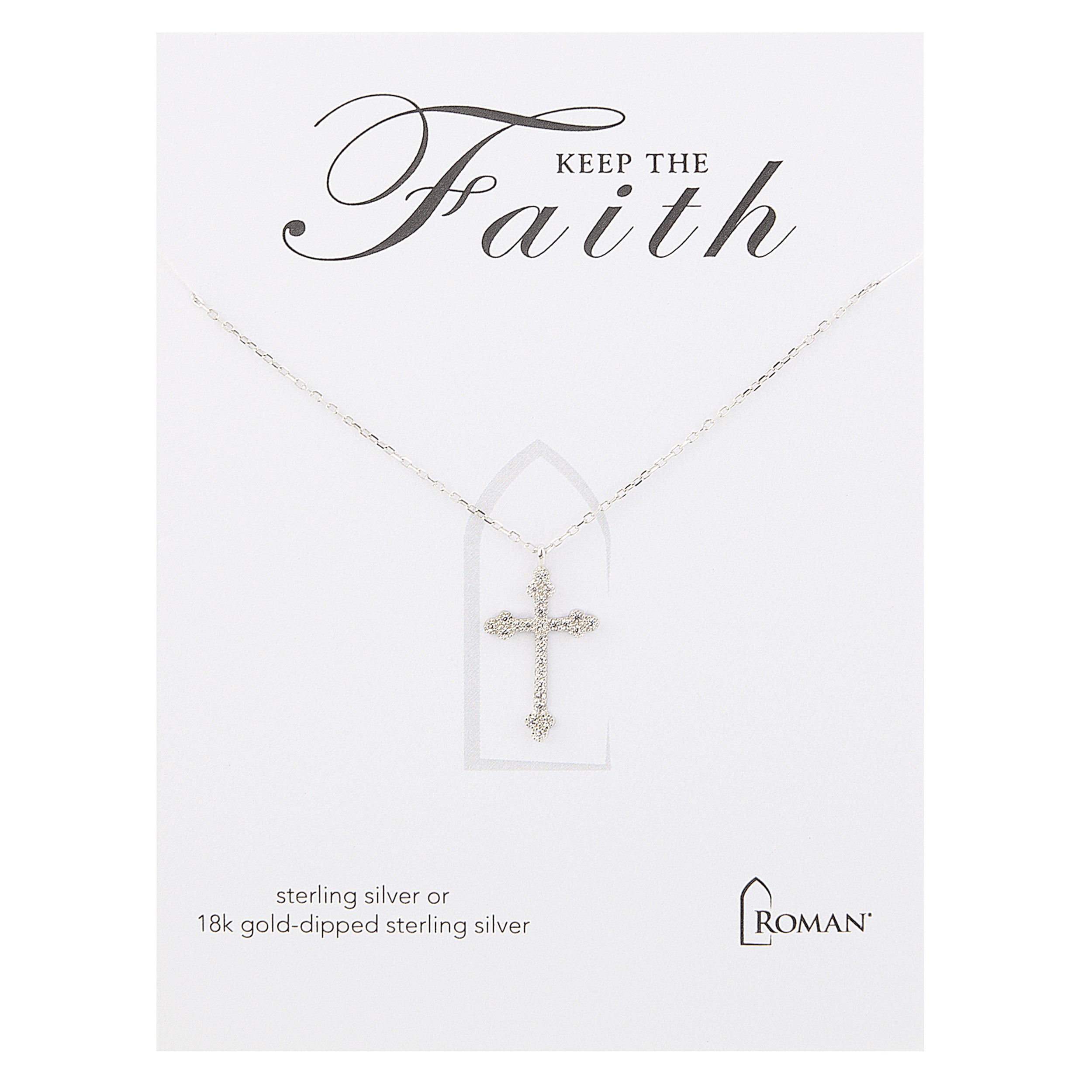 Radiant Cross Necklace with Crystal Detail