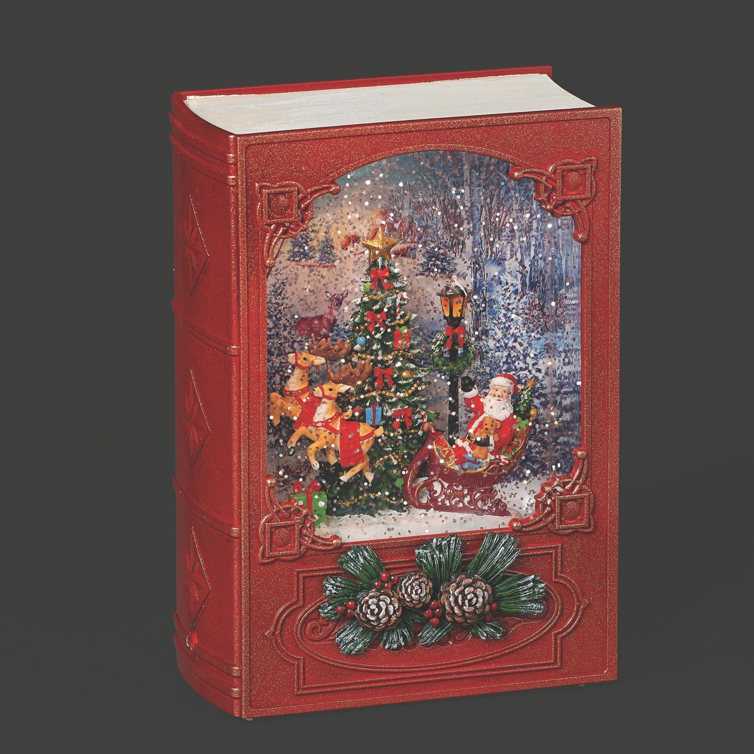 Confetti Lites Lighted Swirl Book with Santa Scene