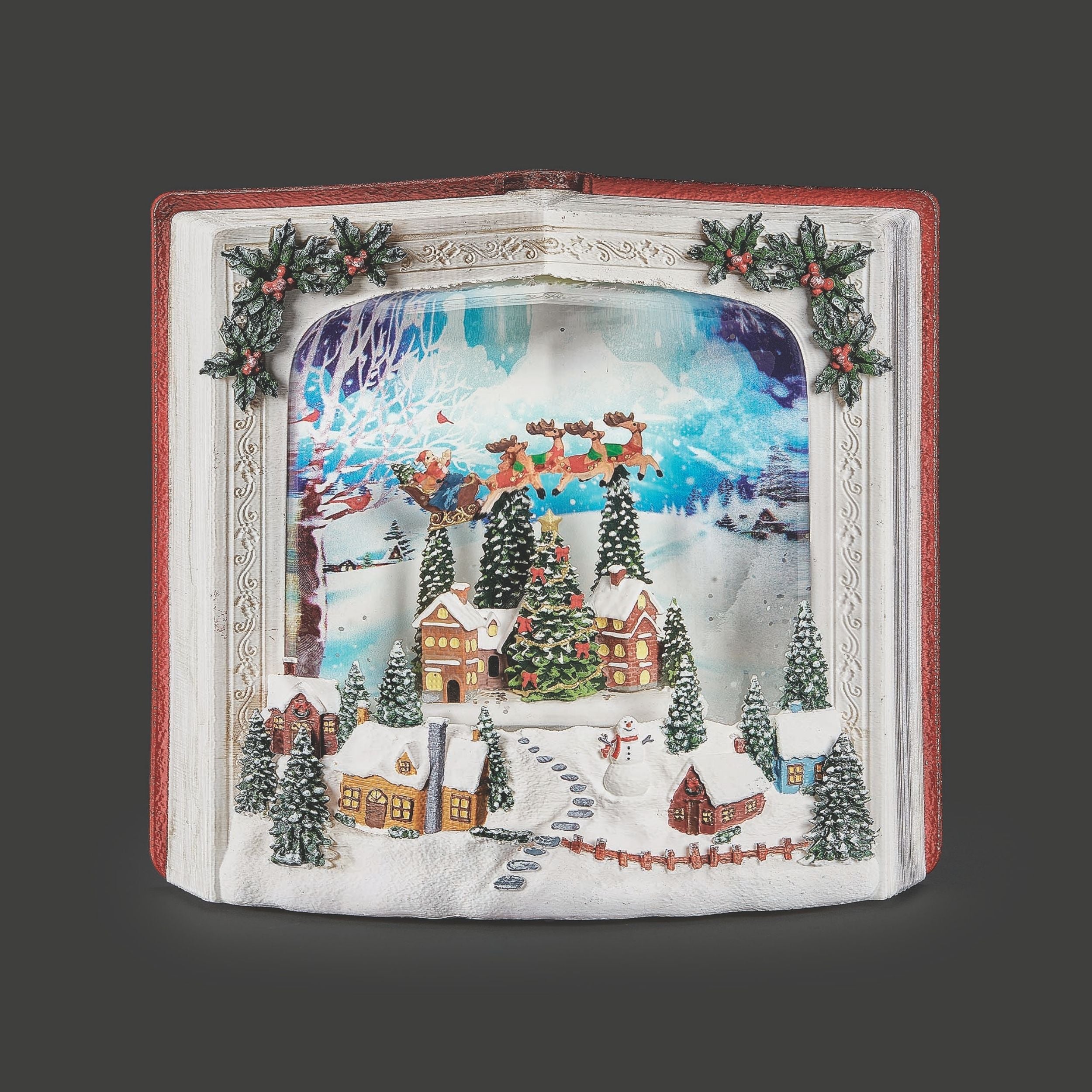 Confetti Lites Lighted Swirl Christmas Book with Santa Scene