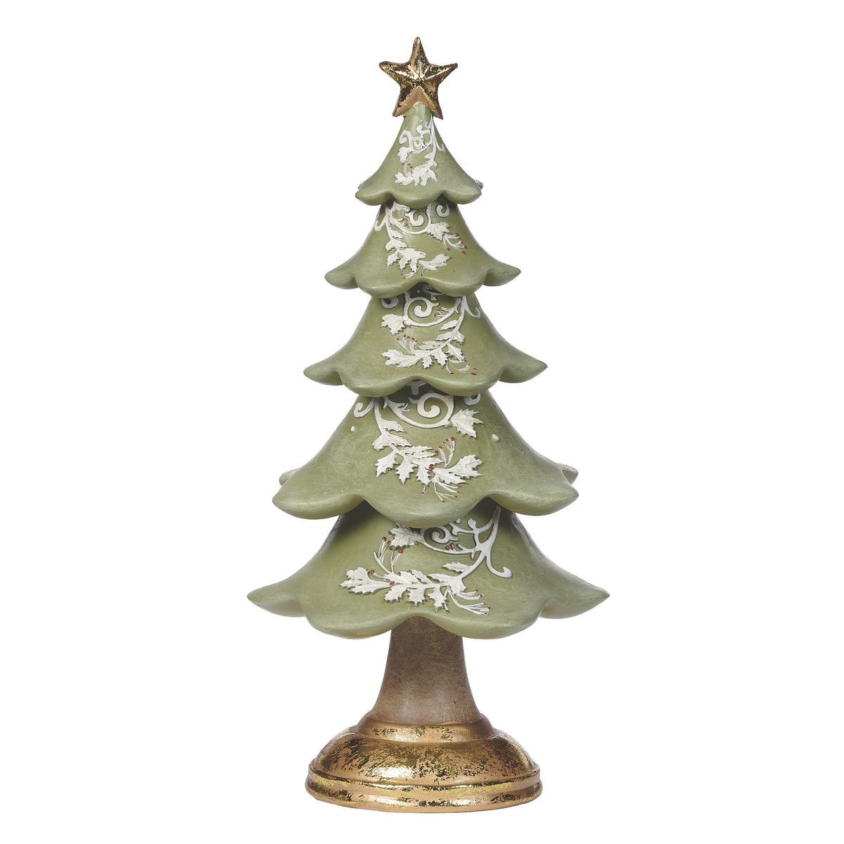Decorative Green Tree with Berry Accents