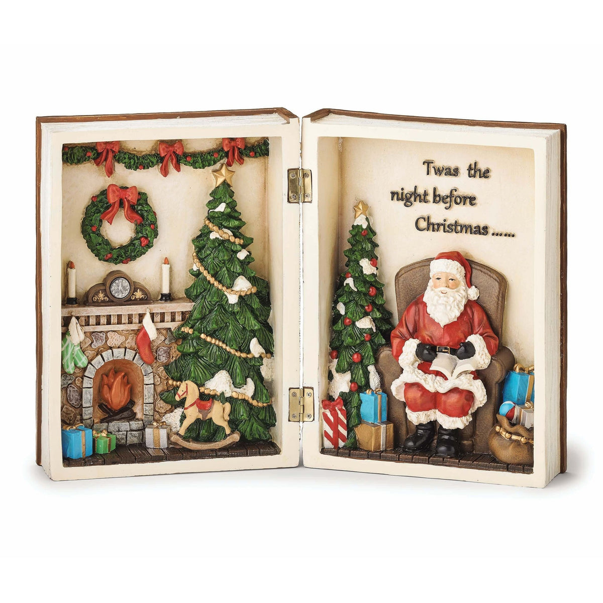 Santa Reading Book Figure