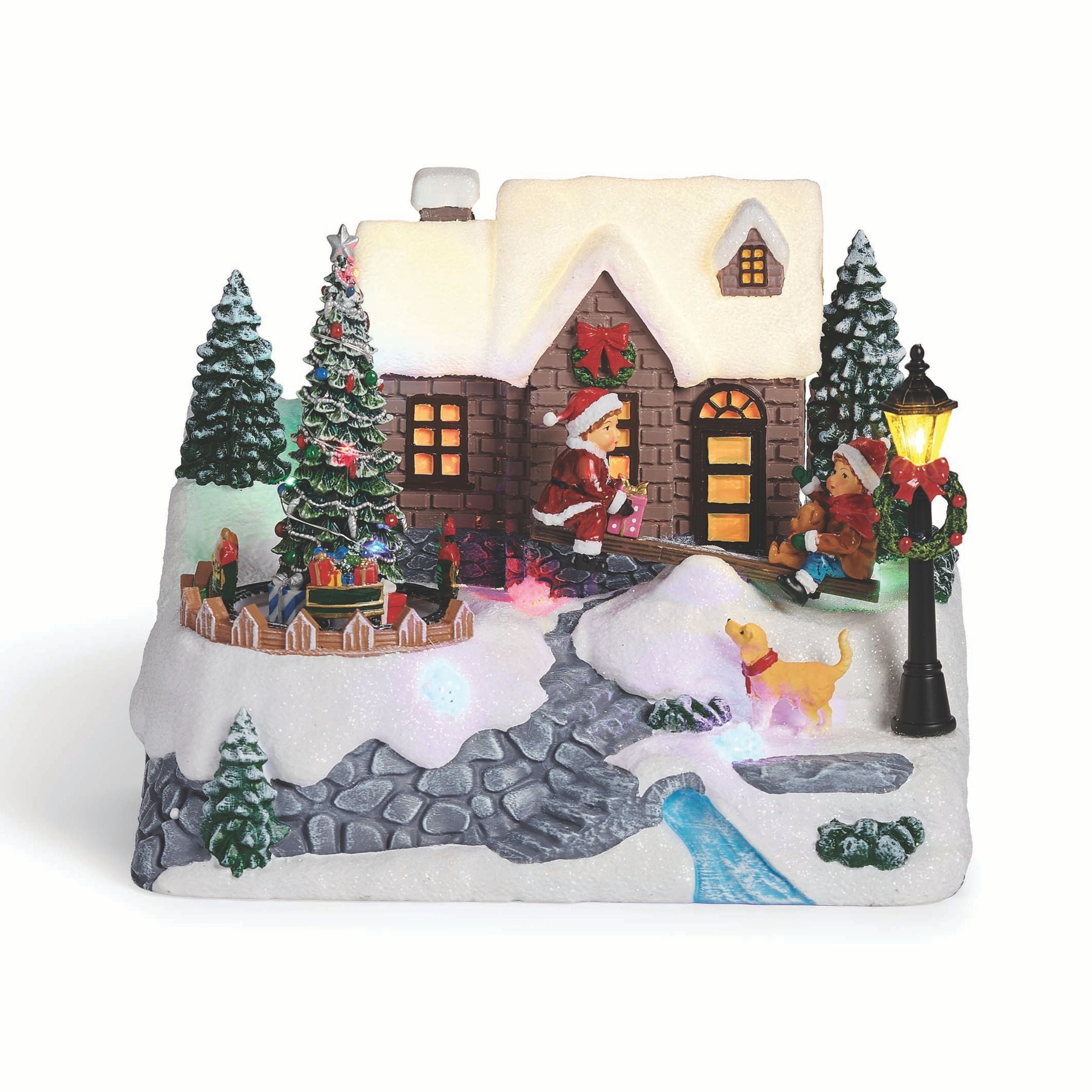 Amusements Lighted Musical Rotating Kids at Cabin Scene