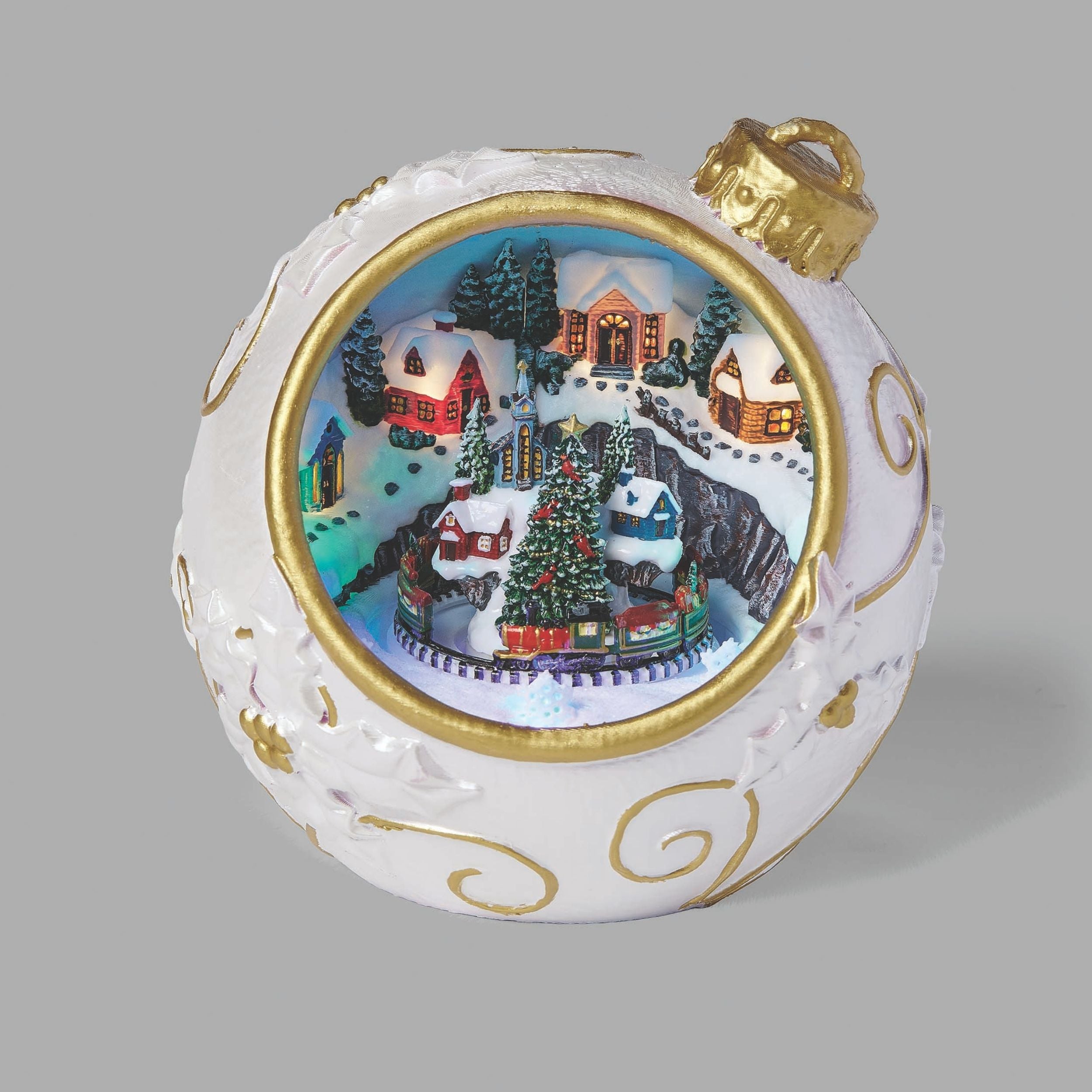 Amusements Lighted Musical Rotating Train Inside Ornament