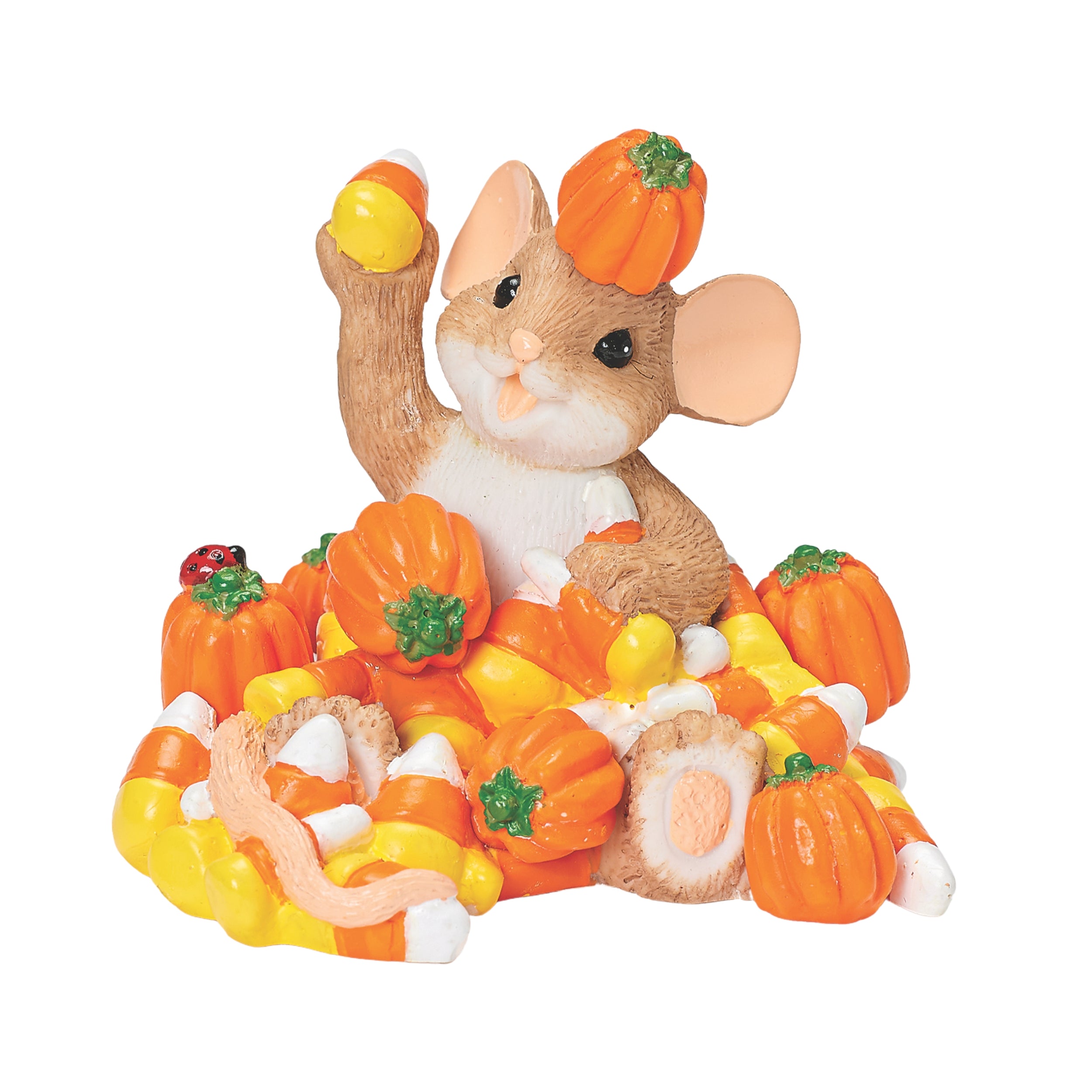 Charming Tails Pumpkin Candy Mouse Figure