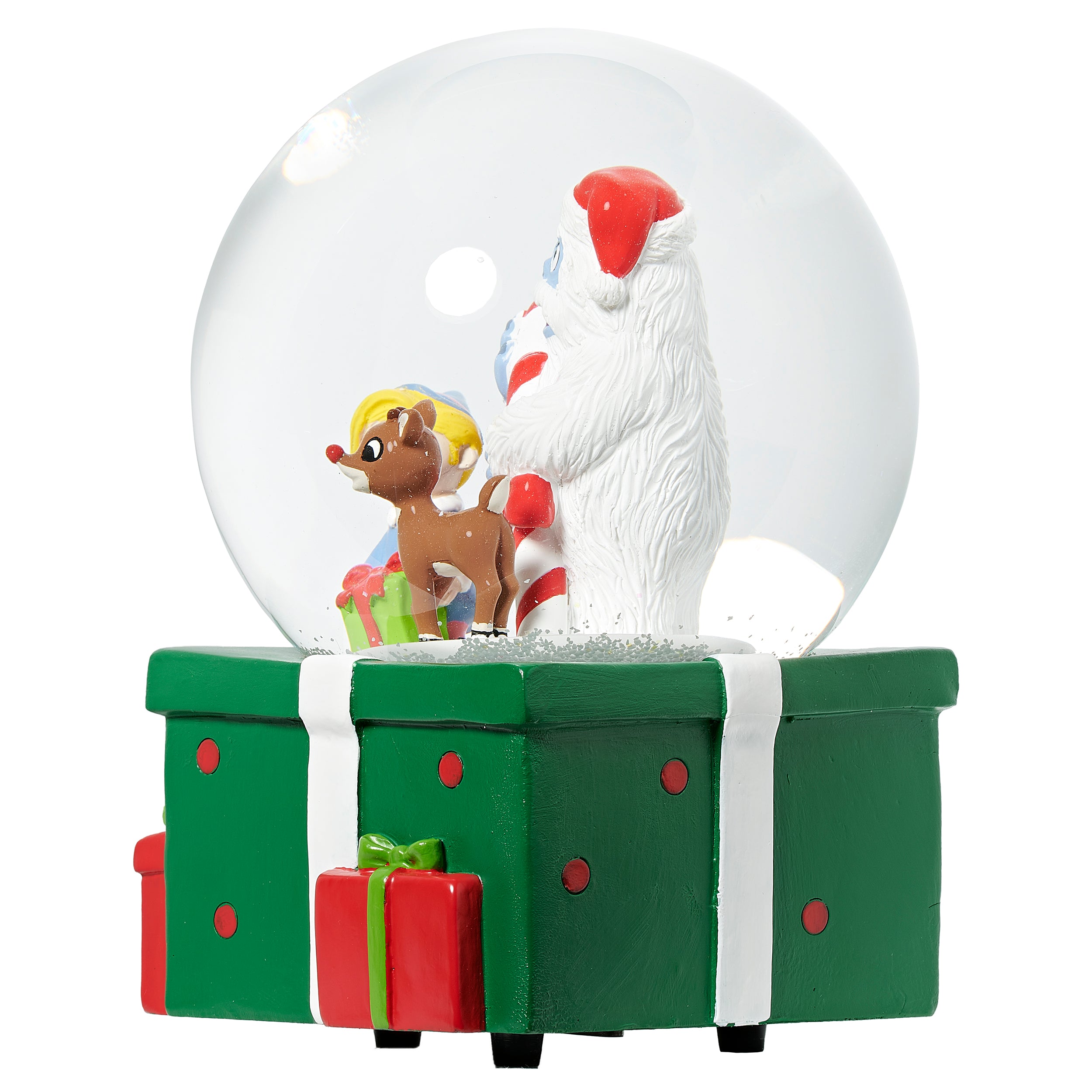 Rudolph & Friends Musical Rotating on Gift Glitterdome