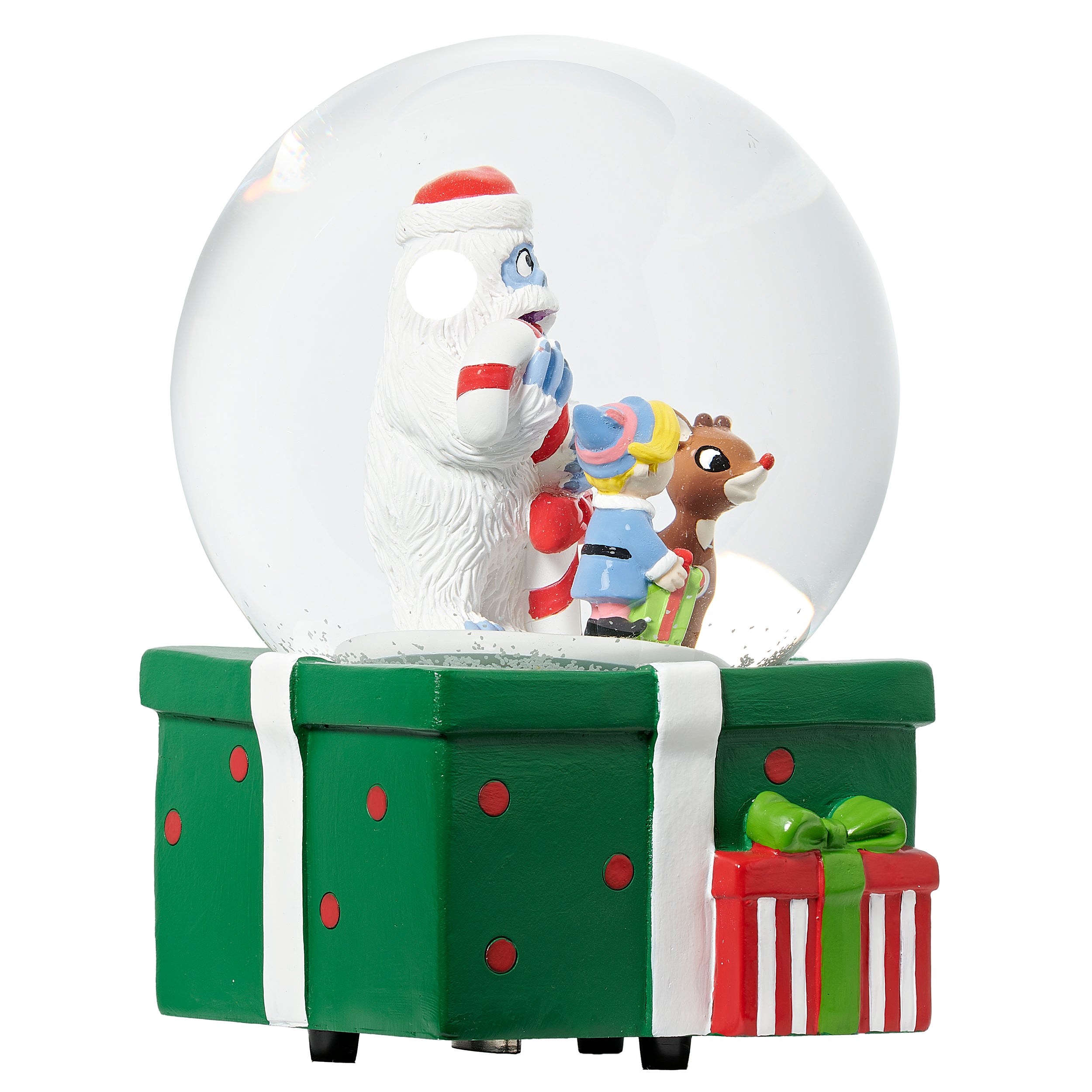 Rudolph & Friends Musical Rotating on Gift Glitterdome