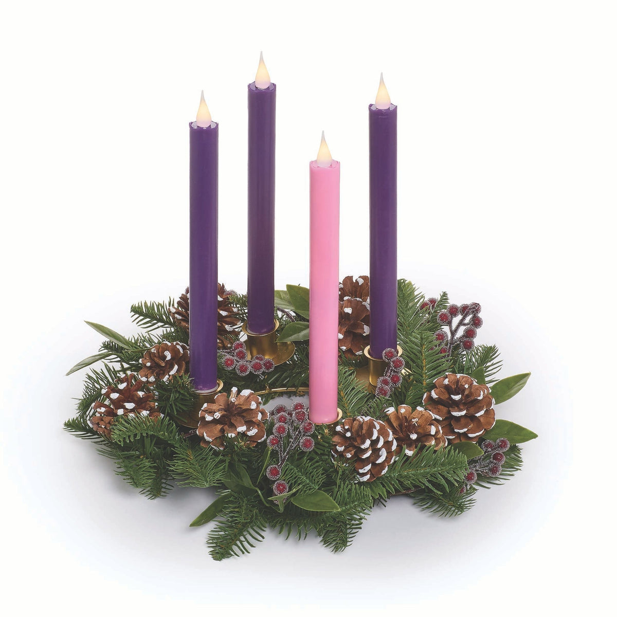 Pine Table Wreath with 4 Candle Holder