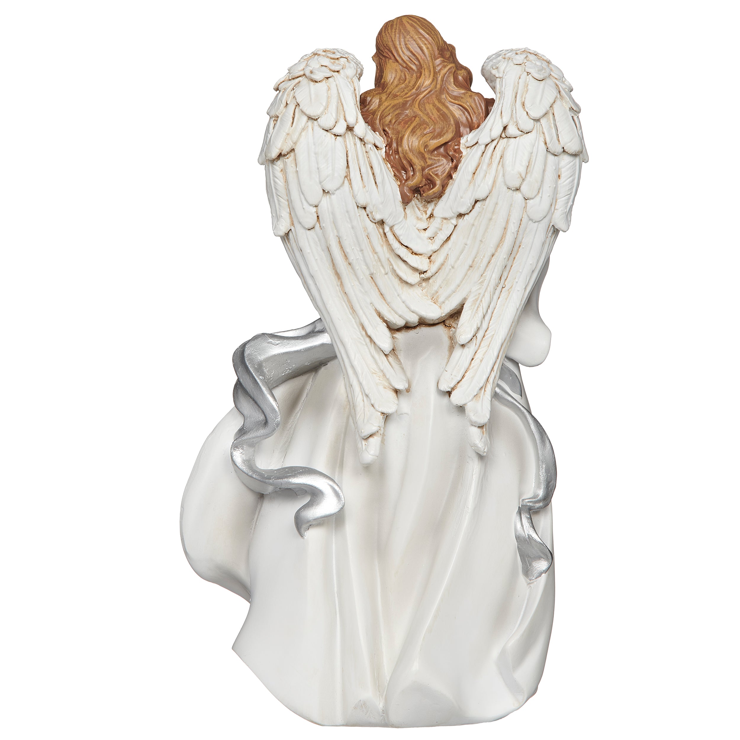 Holly Berry Angel Holding Wreath Figure