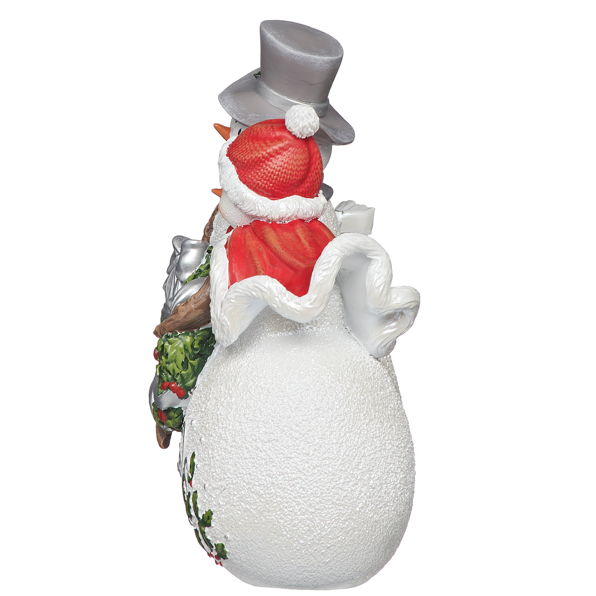 Holly Berry Snowman Couple Figure