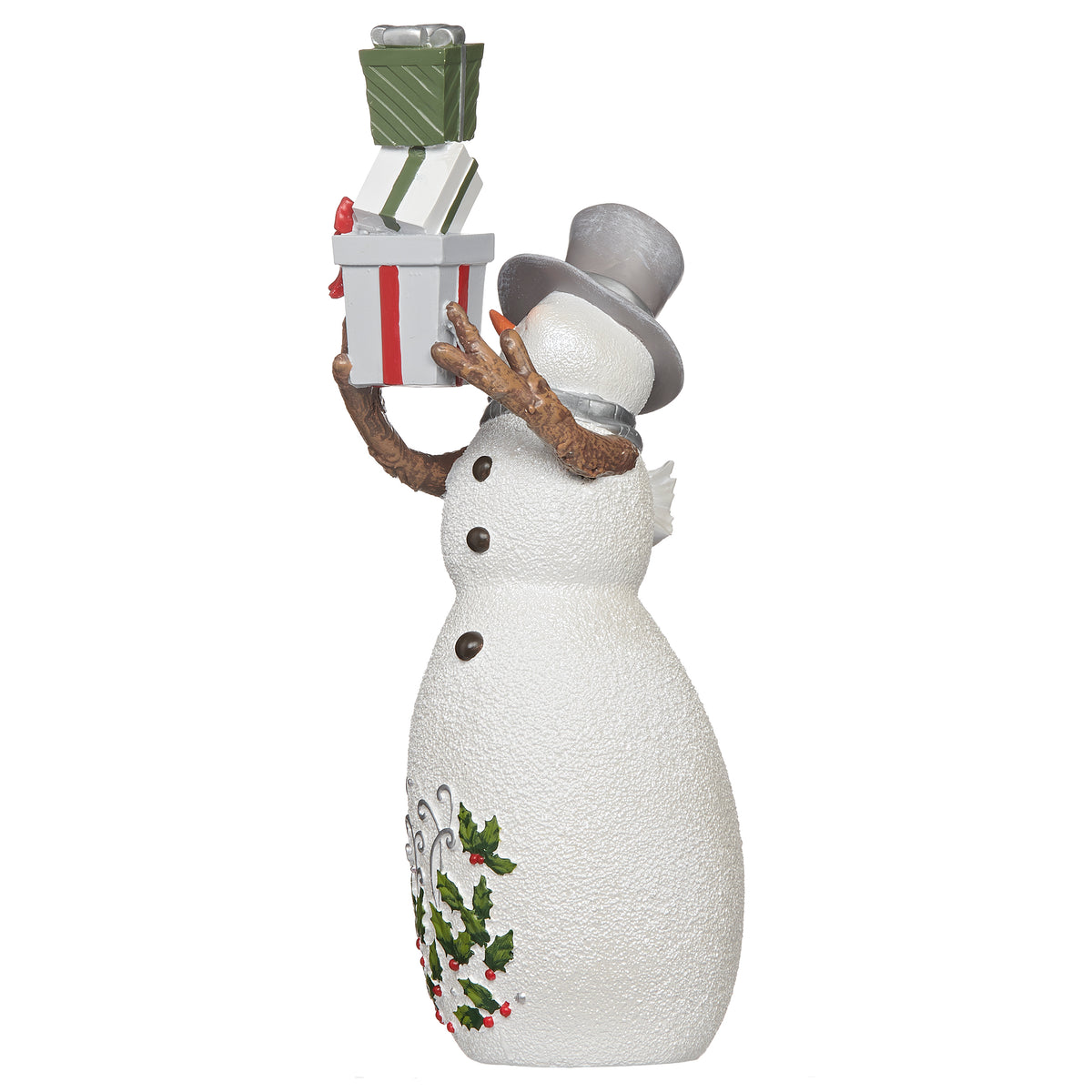 Holly Berry Gifting Snowman Figure