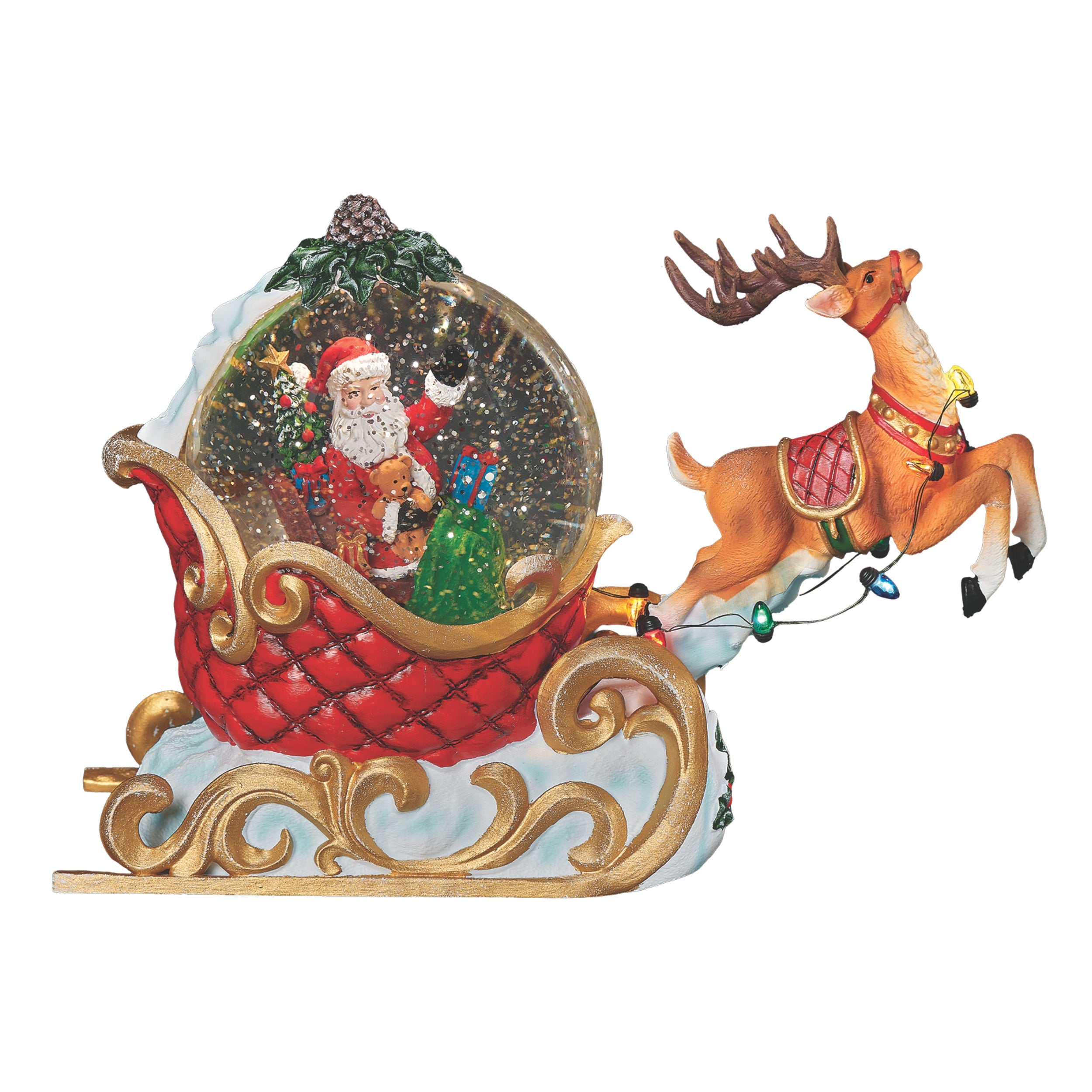 Confetti Lites Musical Christmas Santa Sleigh & Reindeer