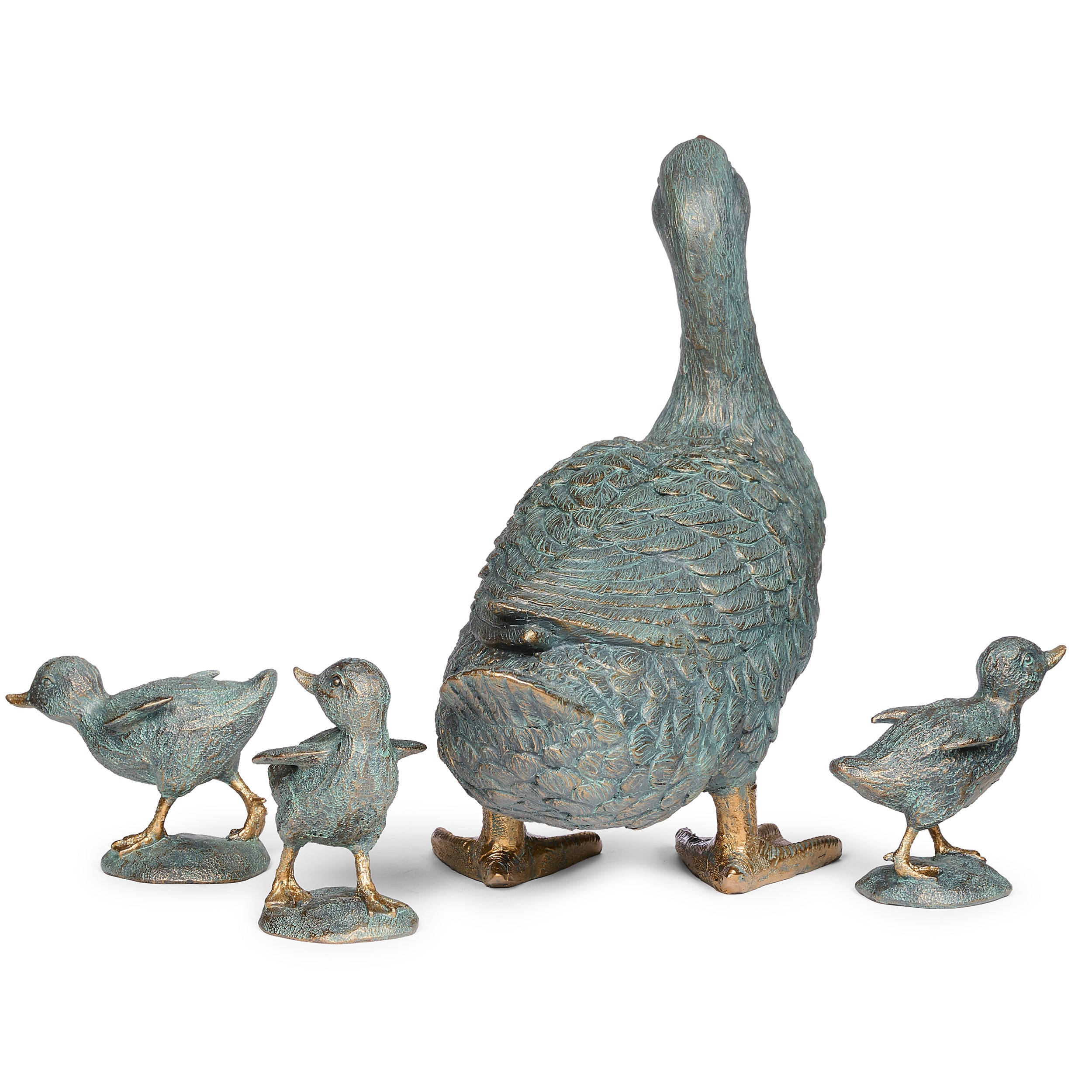 Mother Duck & Ducklings Garden Statue Set