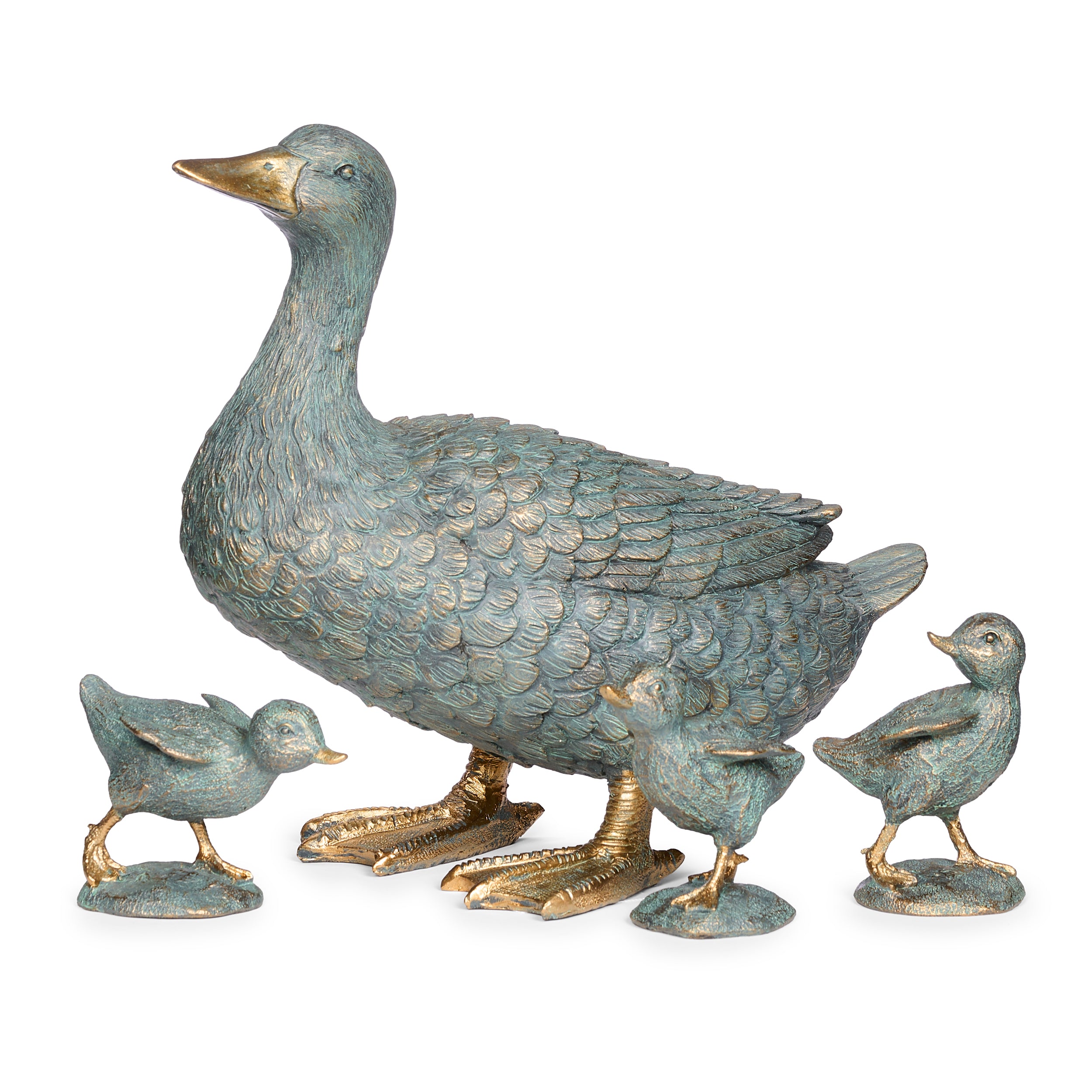 Mother Duck & Ducklings Garden Statue Set
