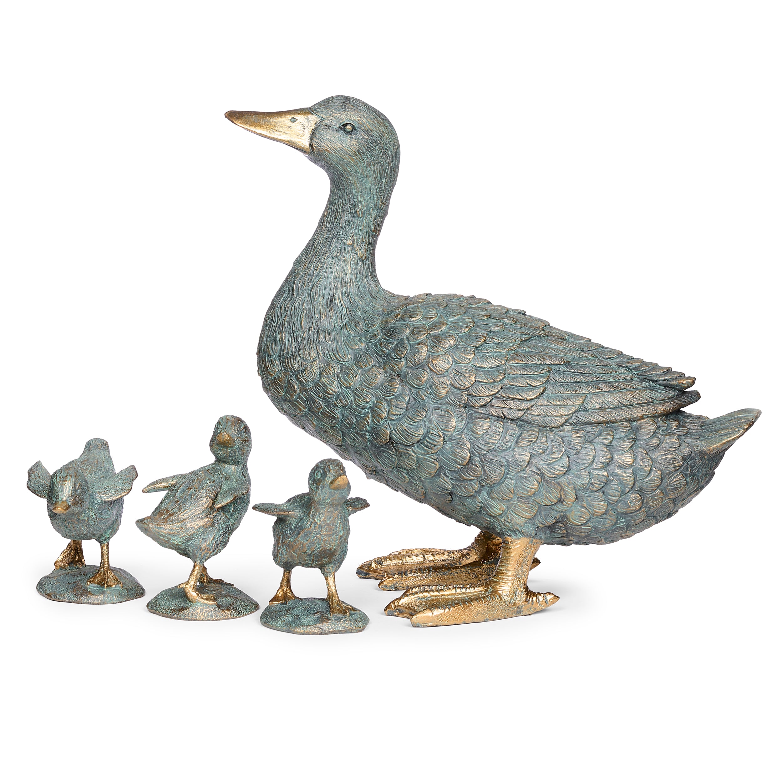 Mother Duck & Ducklings Garden Statue Set