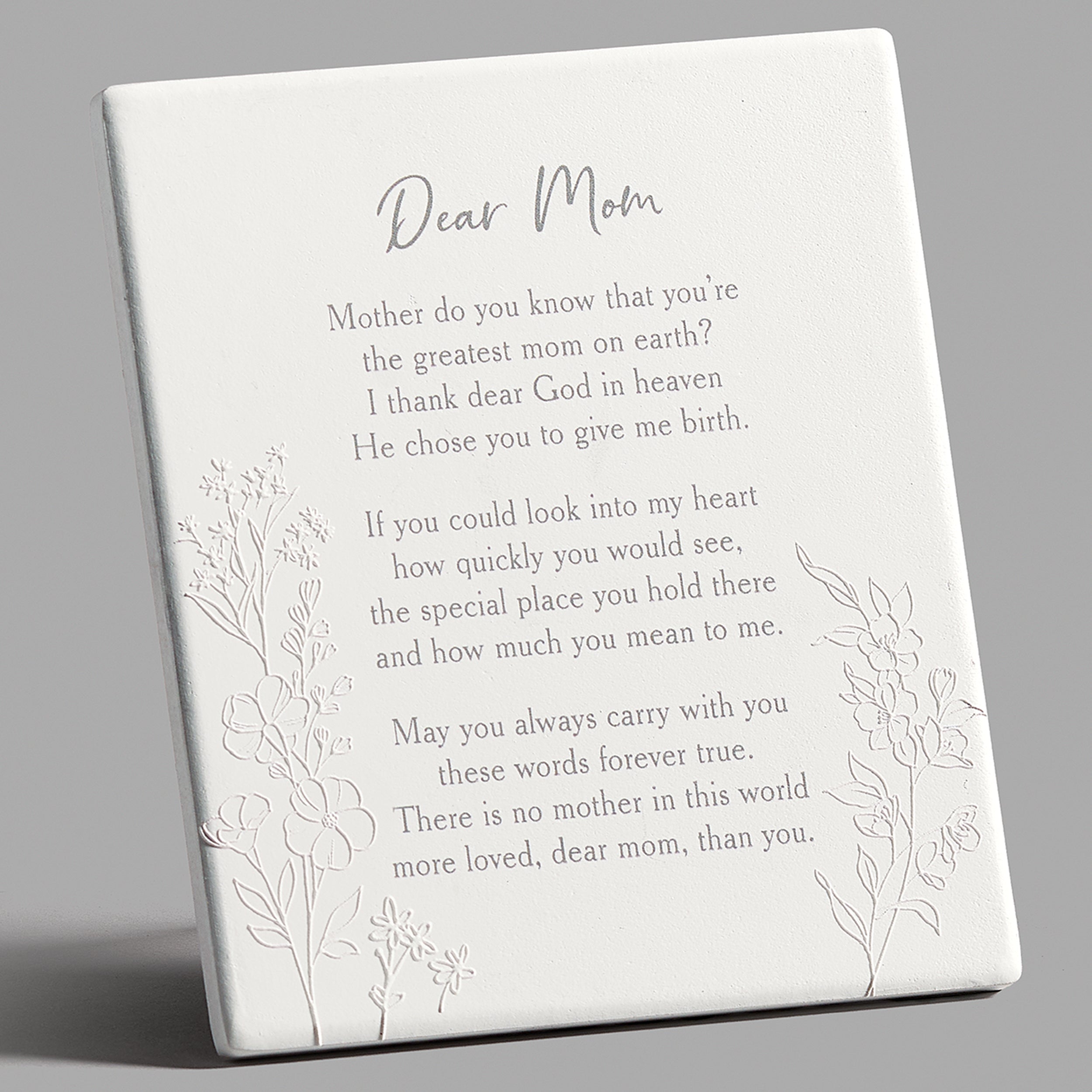 Dear Mom Wall Plaque with Easel Back
