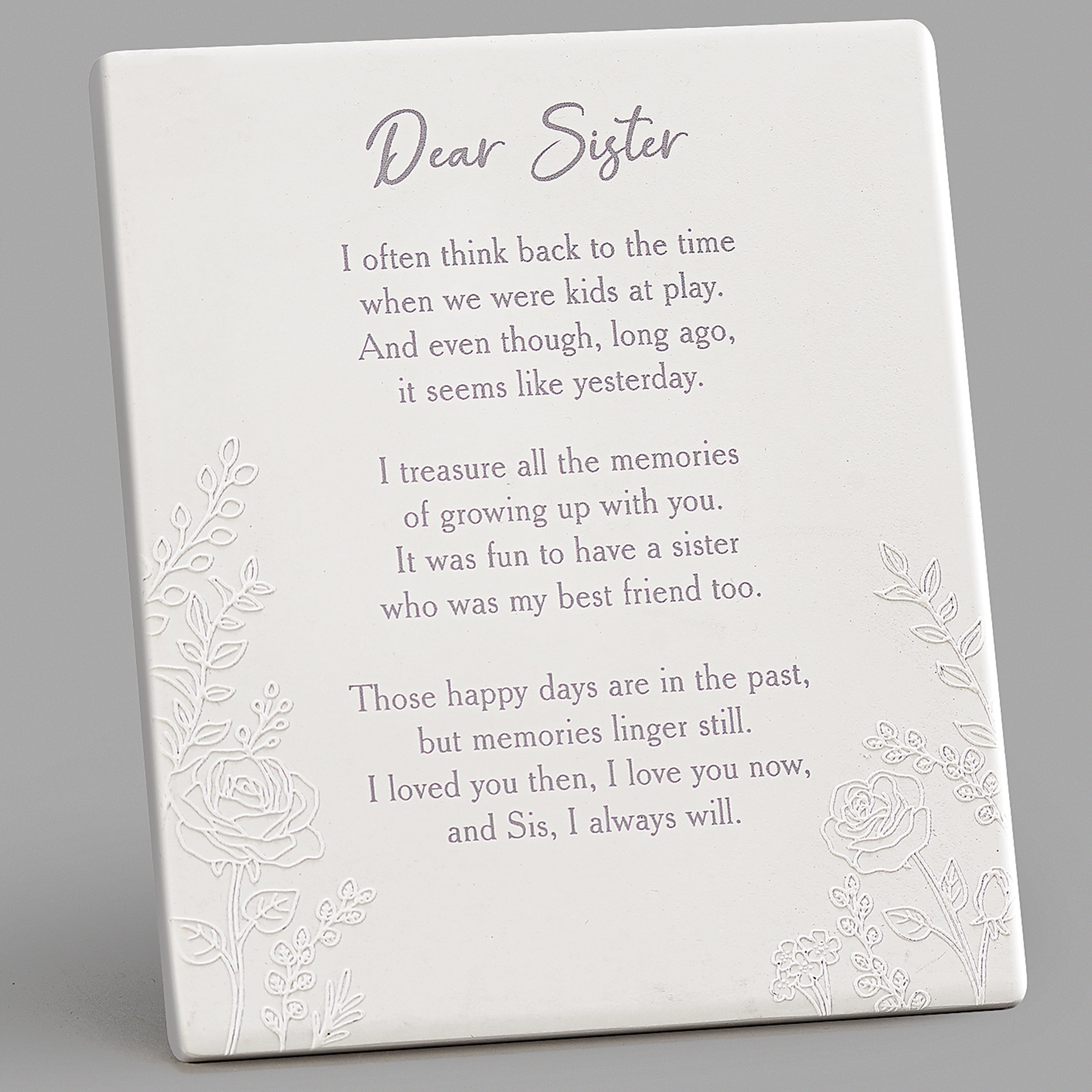 Dear Sister Ceramic Plaque with Easel Back