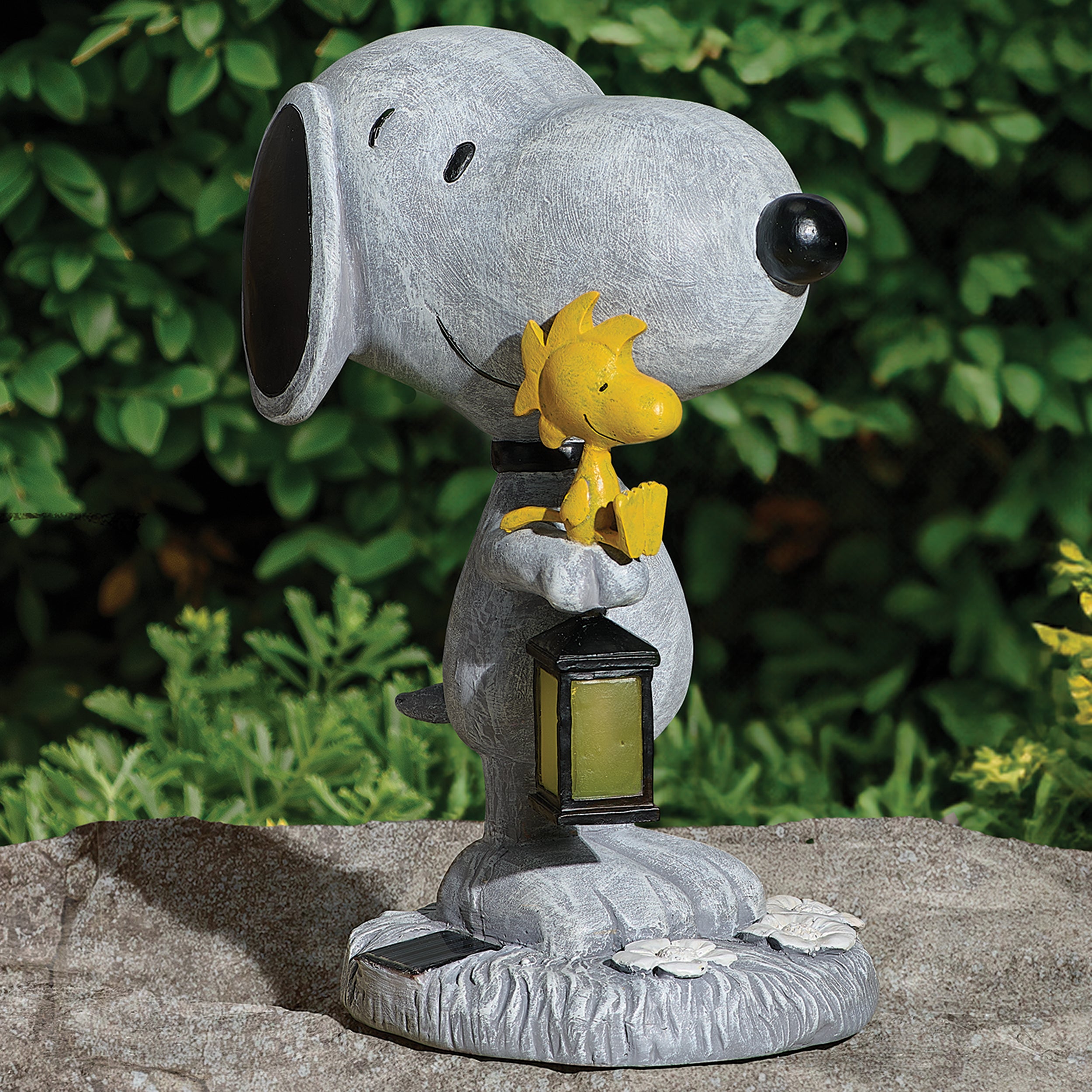 Peanuts Solar Snoopy & Woodstock Garden Statue