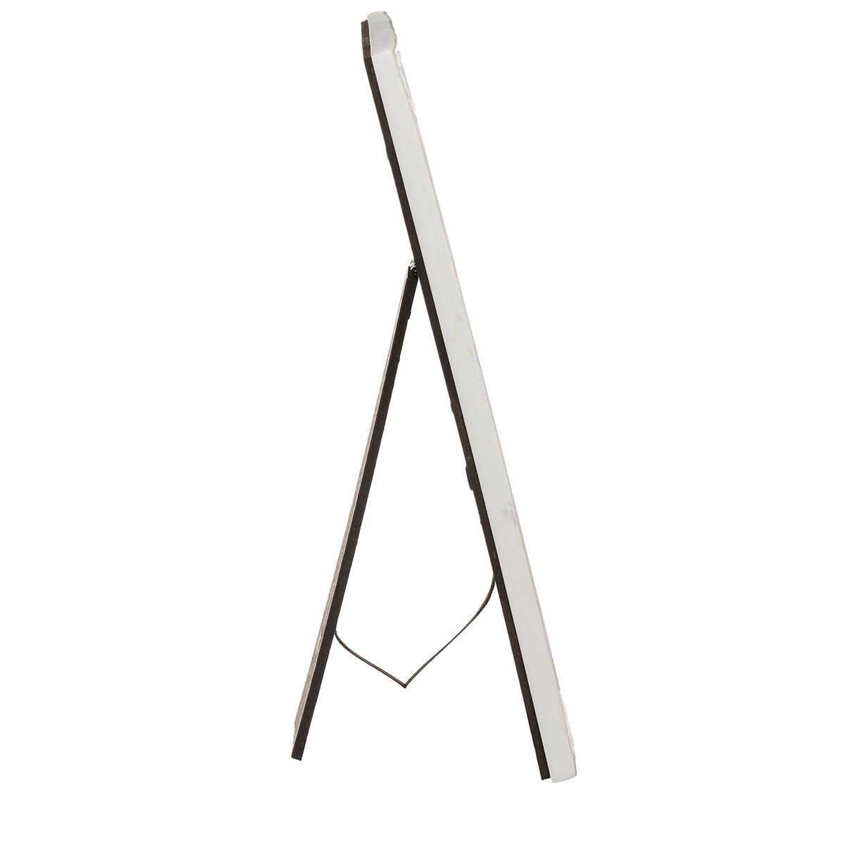 Side view of “For This Child We Have Prayed” vertical picture frame showing the slim frame profile and open tabletop easel stand