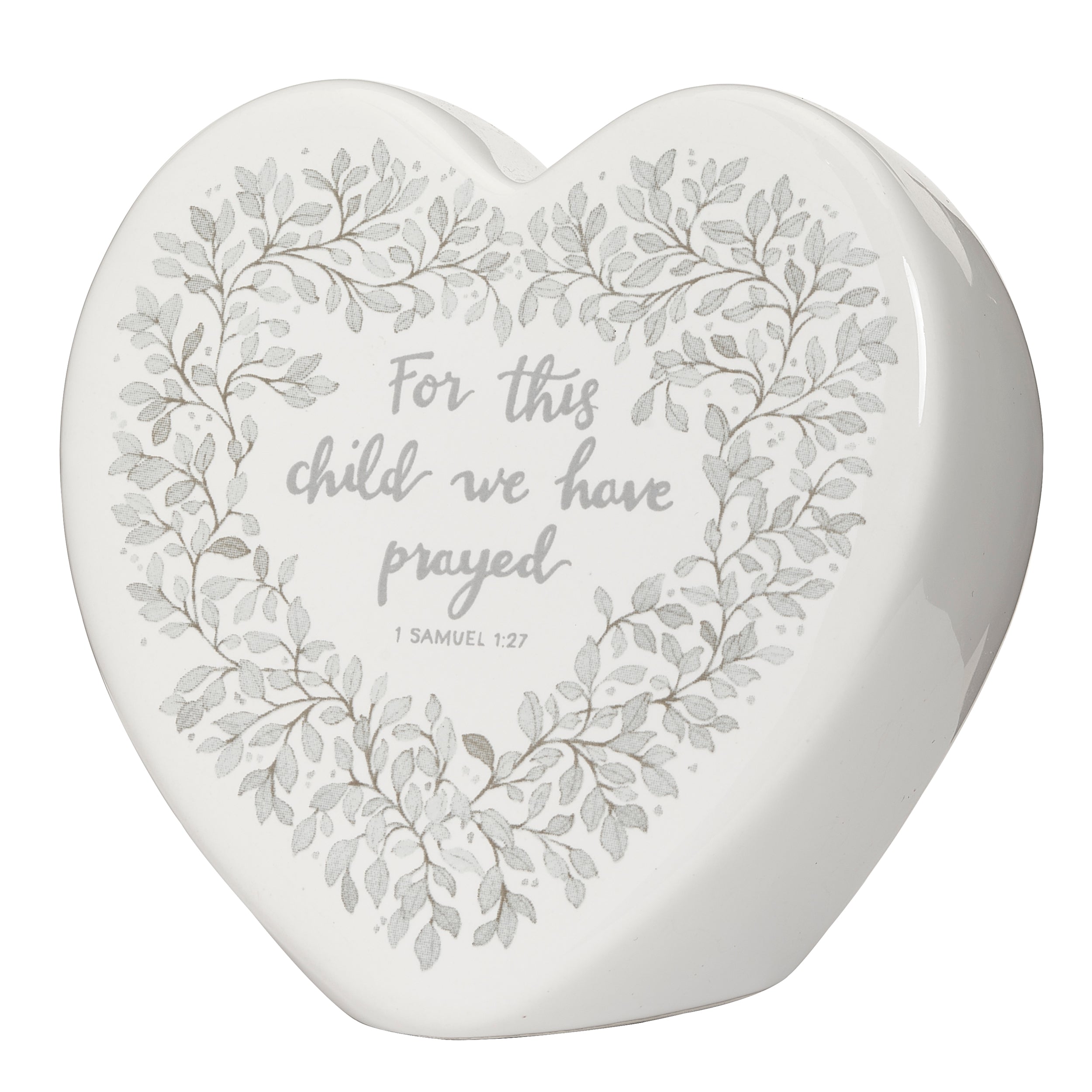 "For This Child We Have Prayed" Heart Keepsake