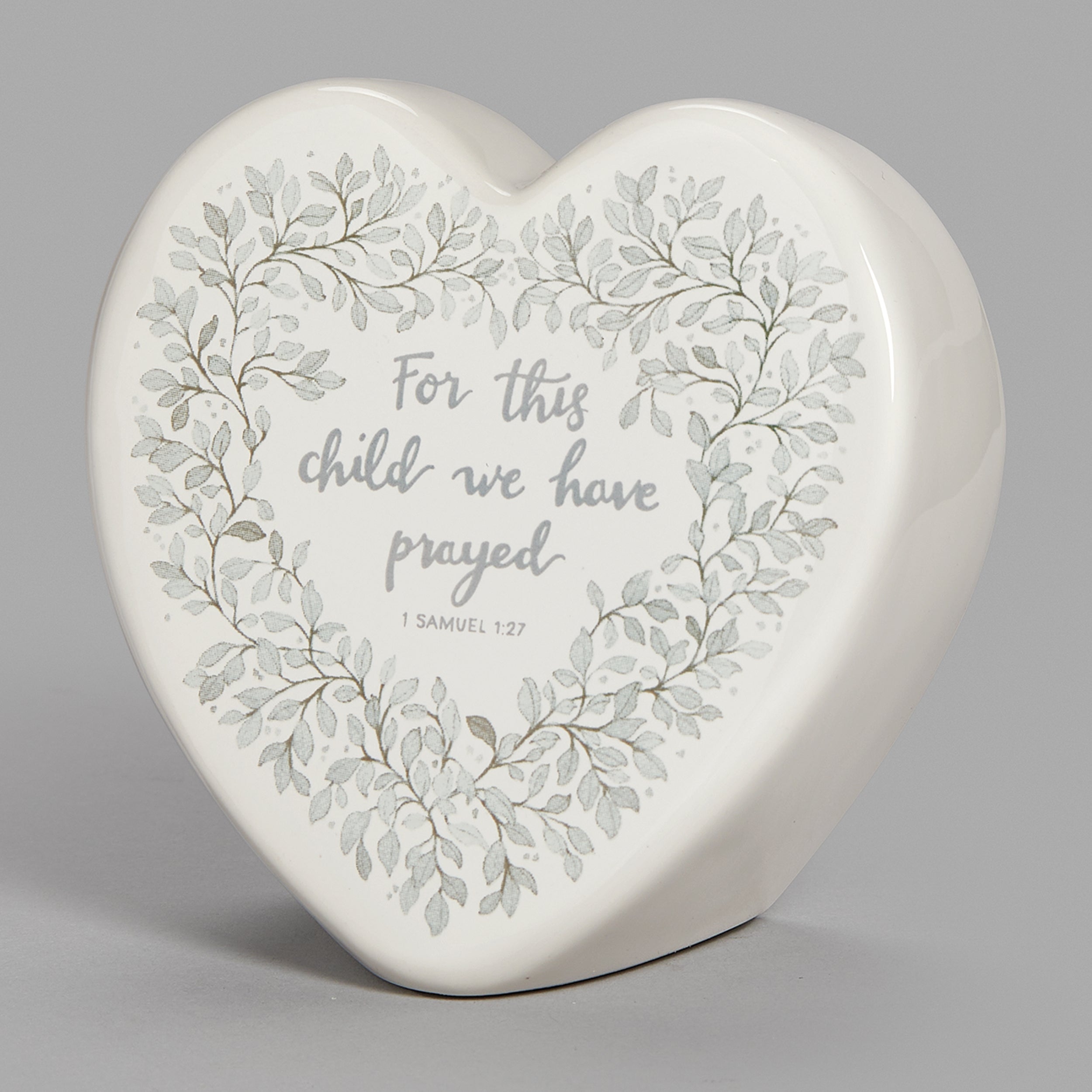 "For This Child We Have Prayed" Heart Keepsake