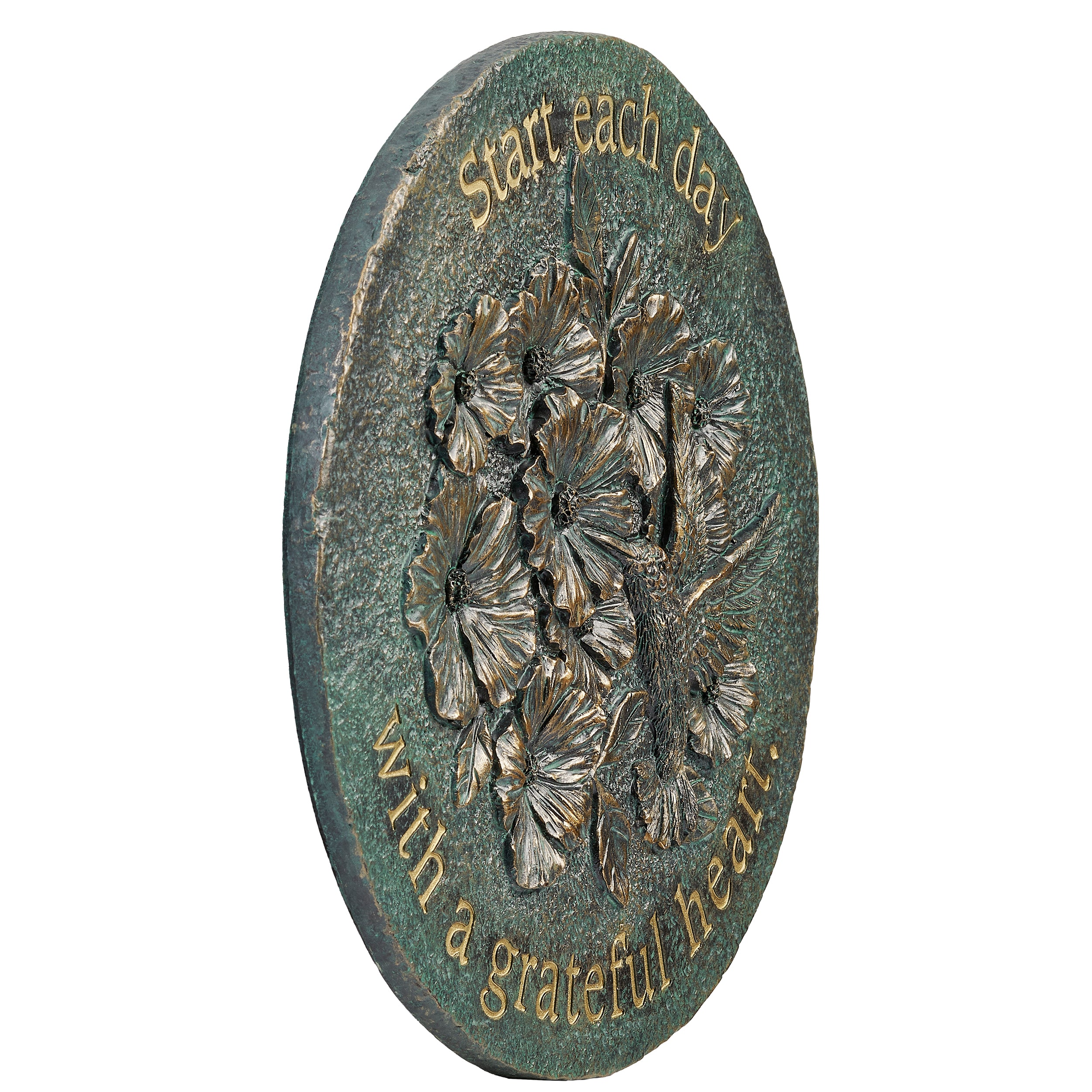 Grateful Heart Bronze Garden Stepping Stone