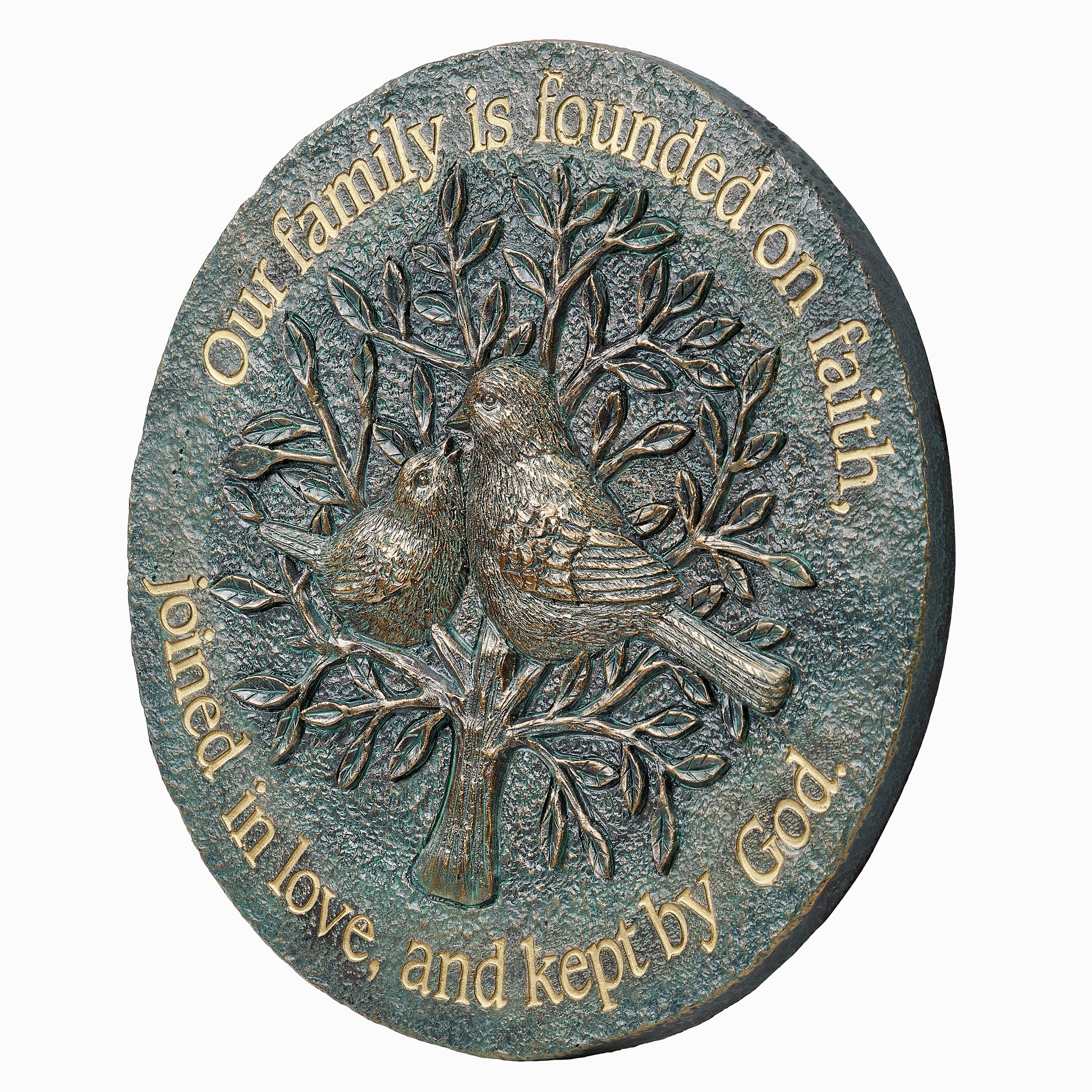 Family Founded on Faith Bronze Garden Stepping Stone