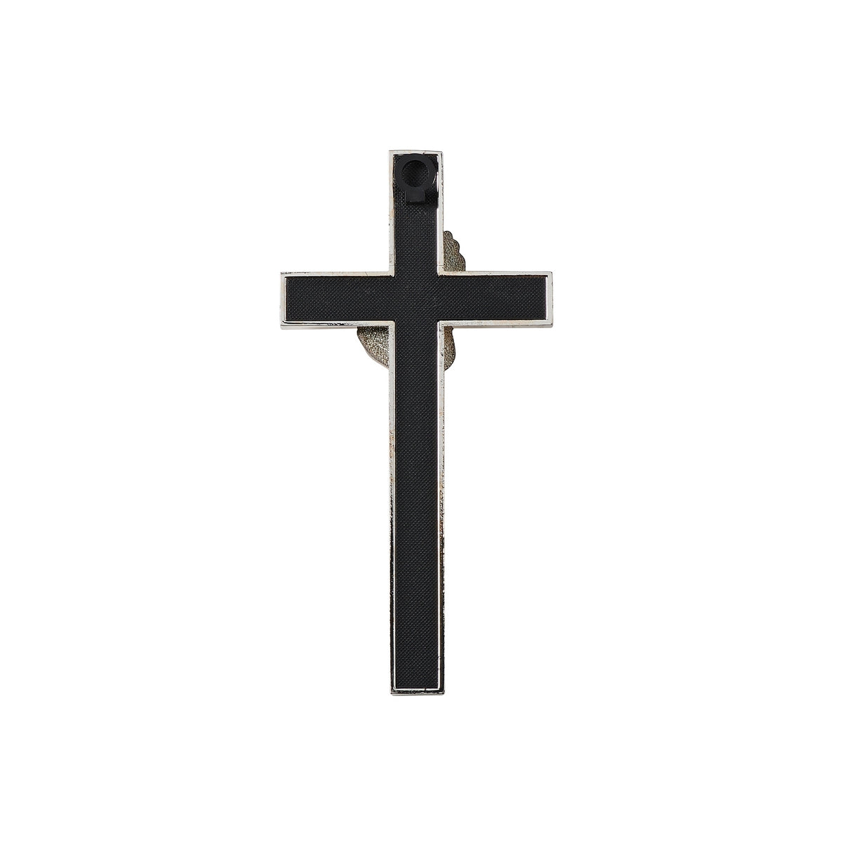 Back view of Caroline Collection silver praying hands wall cross