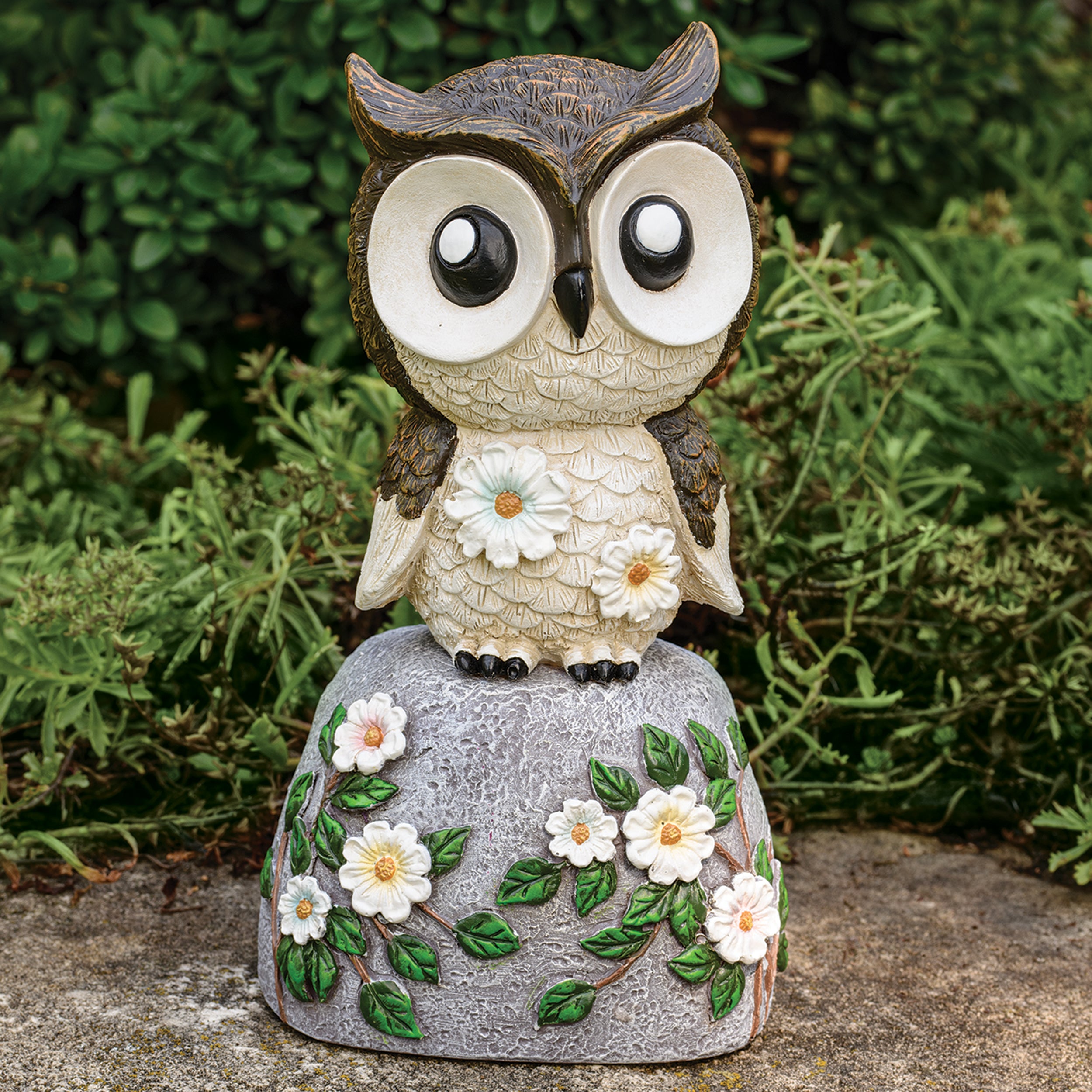 Owl on Stone Garden Statue
