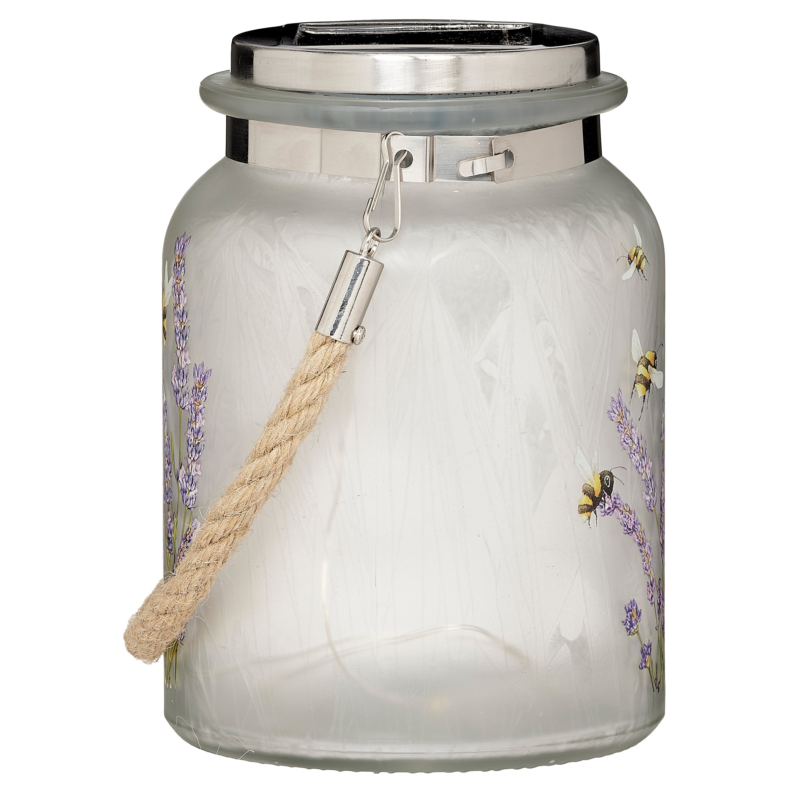 Solar-Powered Nature Jar Garden Light with Stake