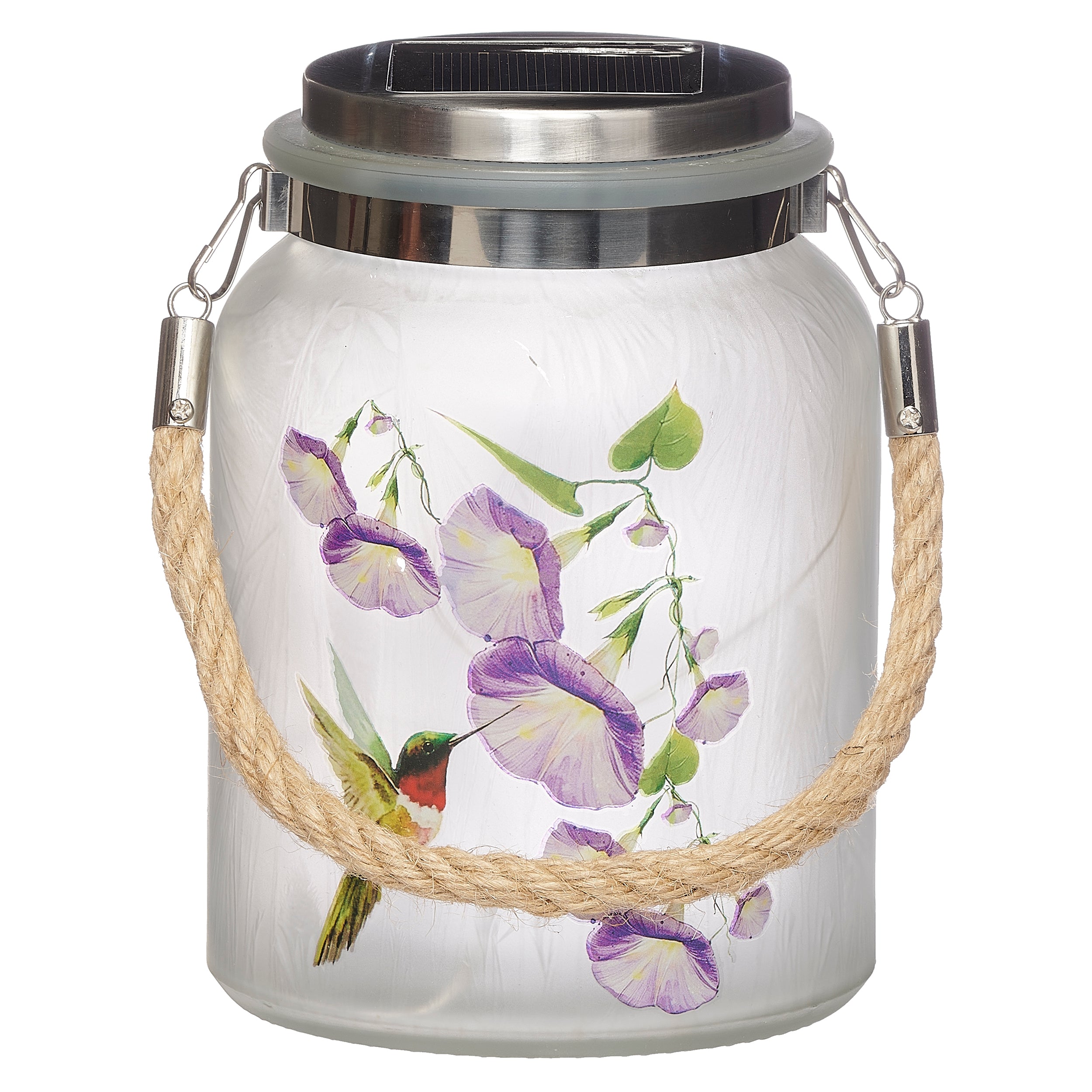 Solar-Powered Nature Jar Garden Light with Stake